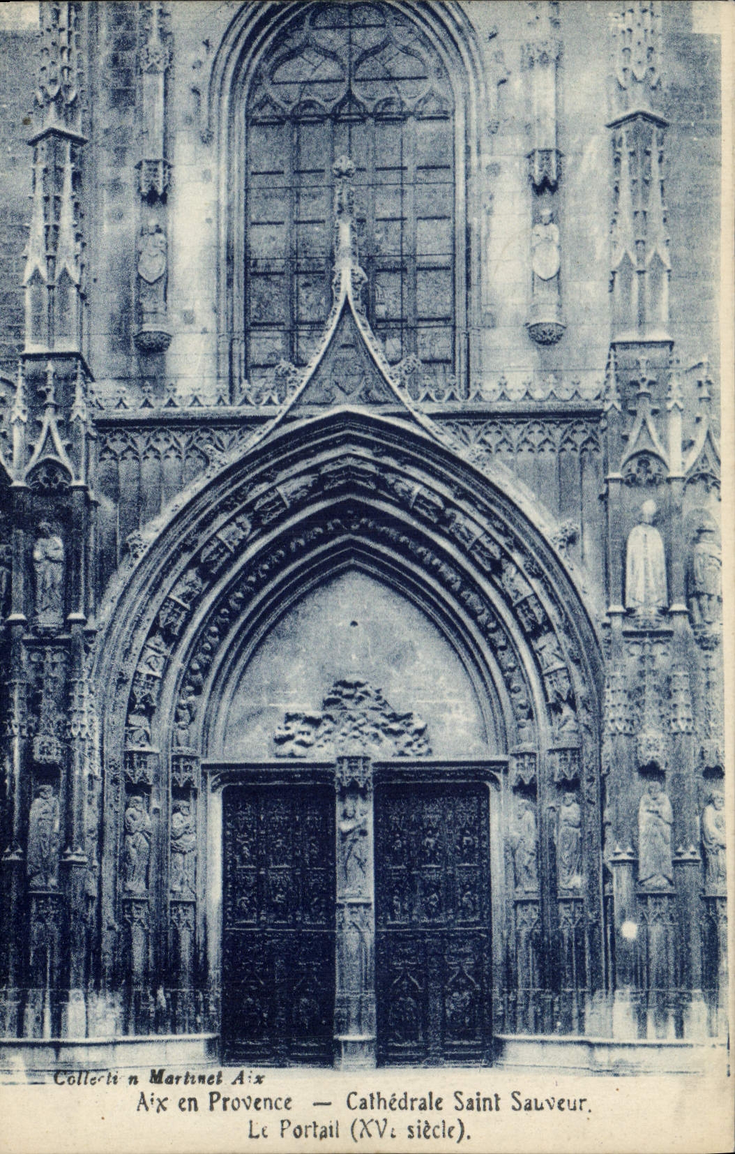 CPA Aix en Provence Cathedrale Saint Sauveur le Portail XVe siecle 