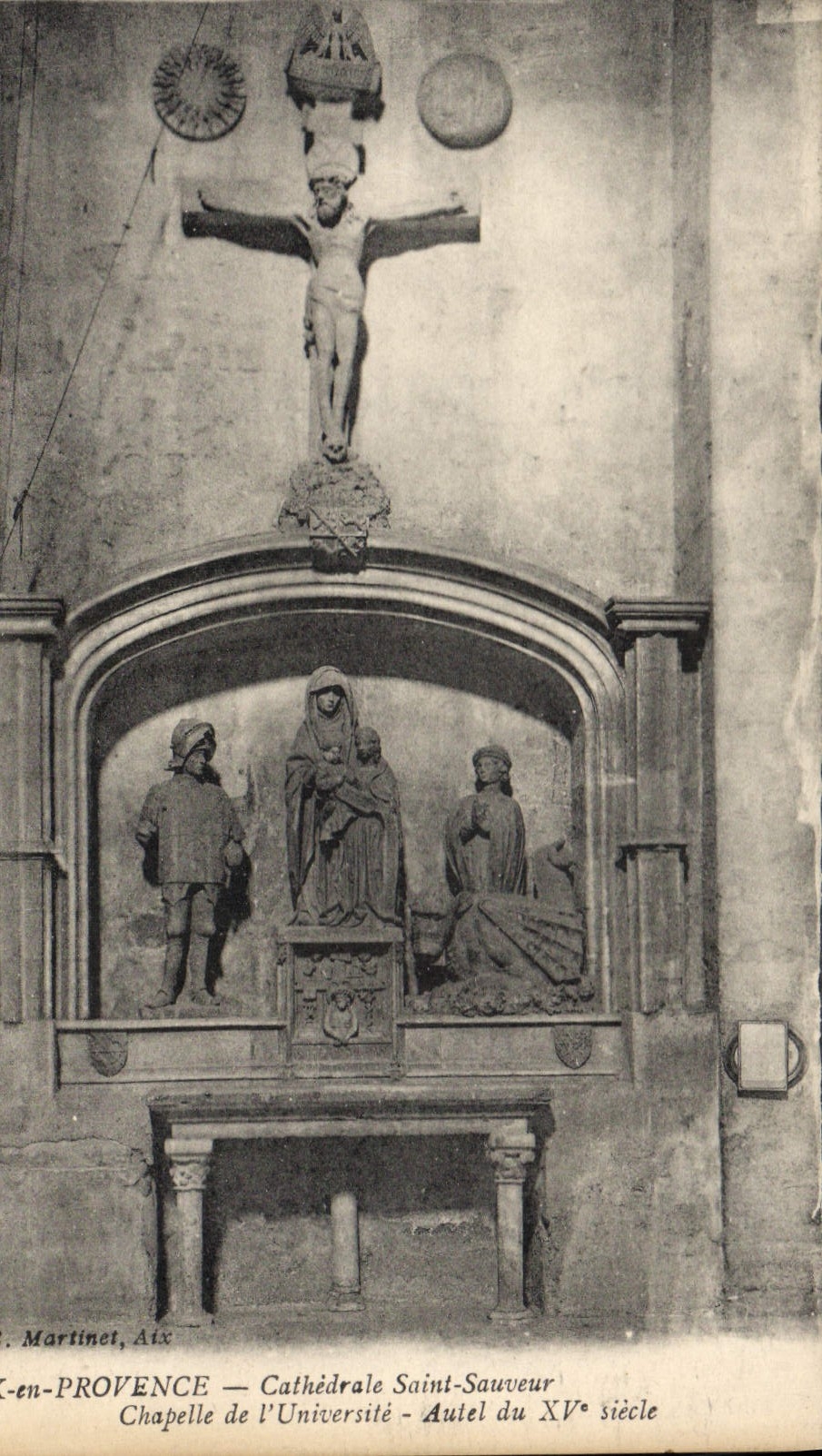 CPA Aix en Provence cathedrale Saint Sauveur chapelle de l'Universite Autel du XV siecle 