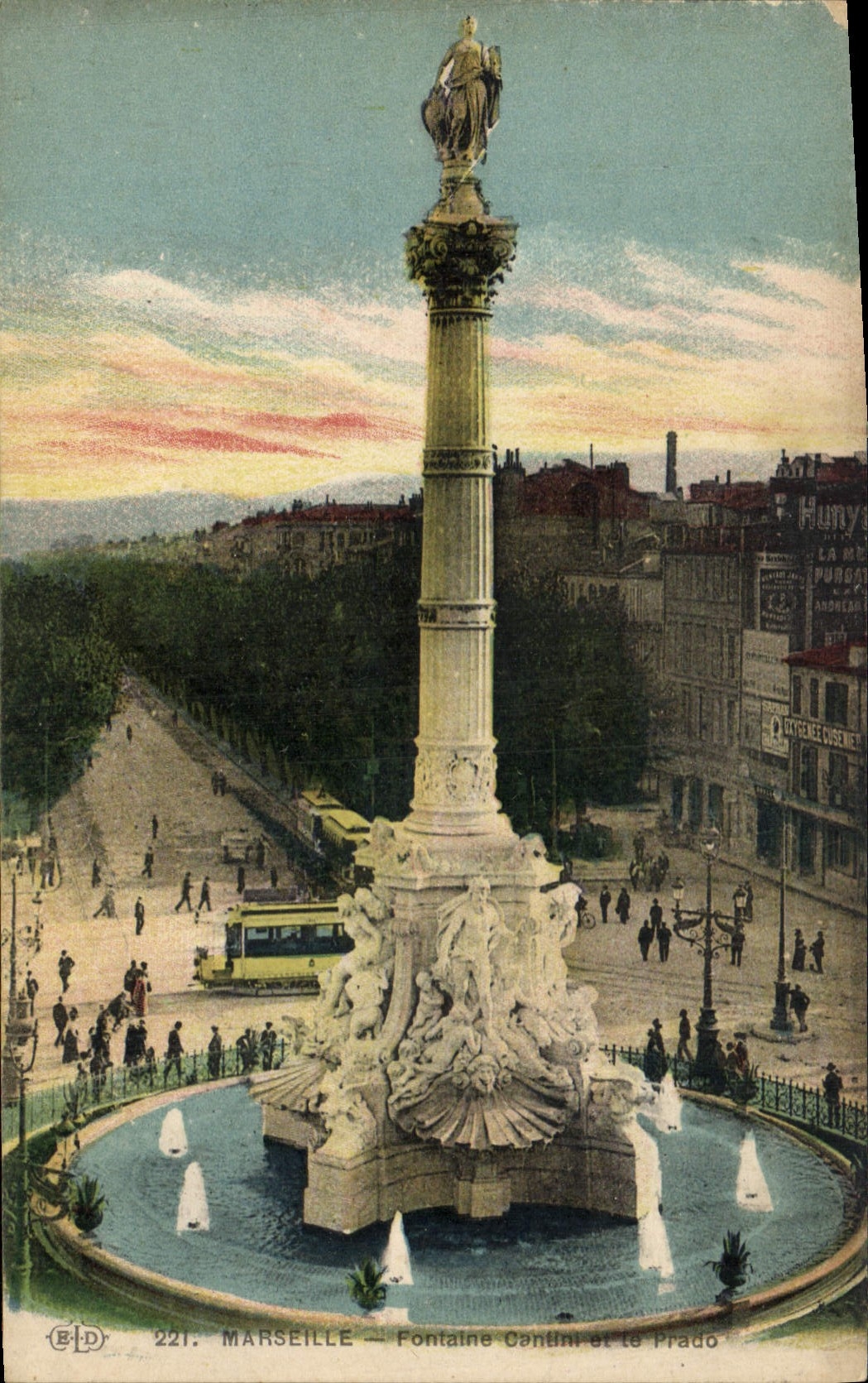 CPA Marseille fontaine Cantini de Prado 