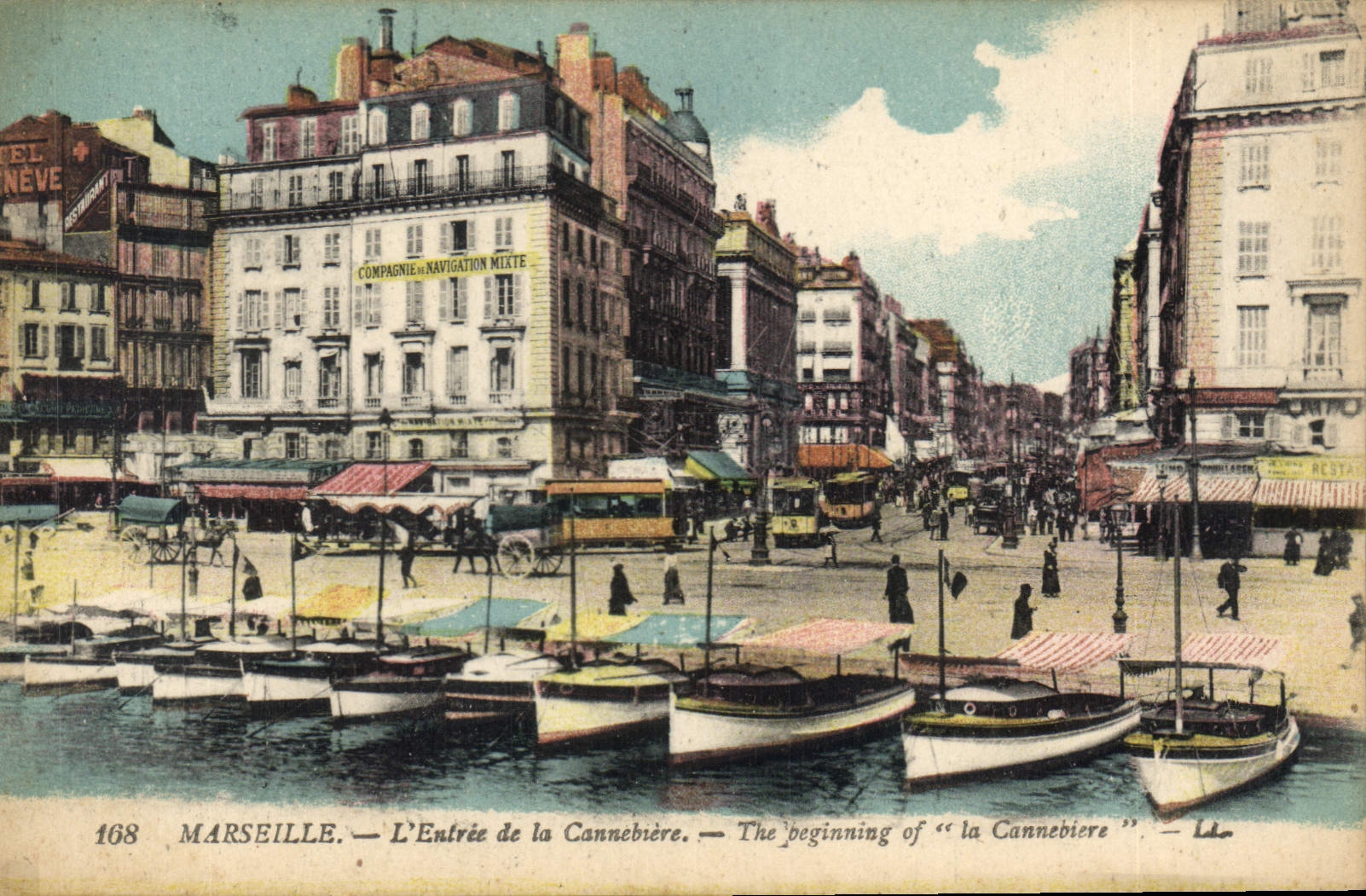 CPA Marseille l'entree de la Cannebiere Bateaux