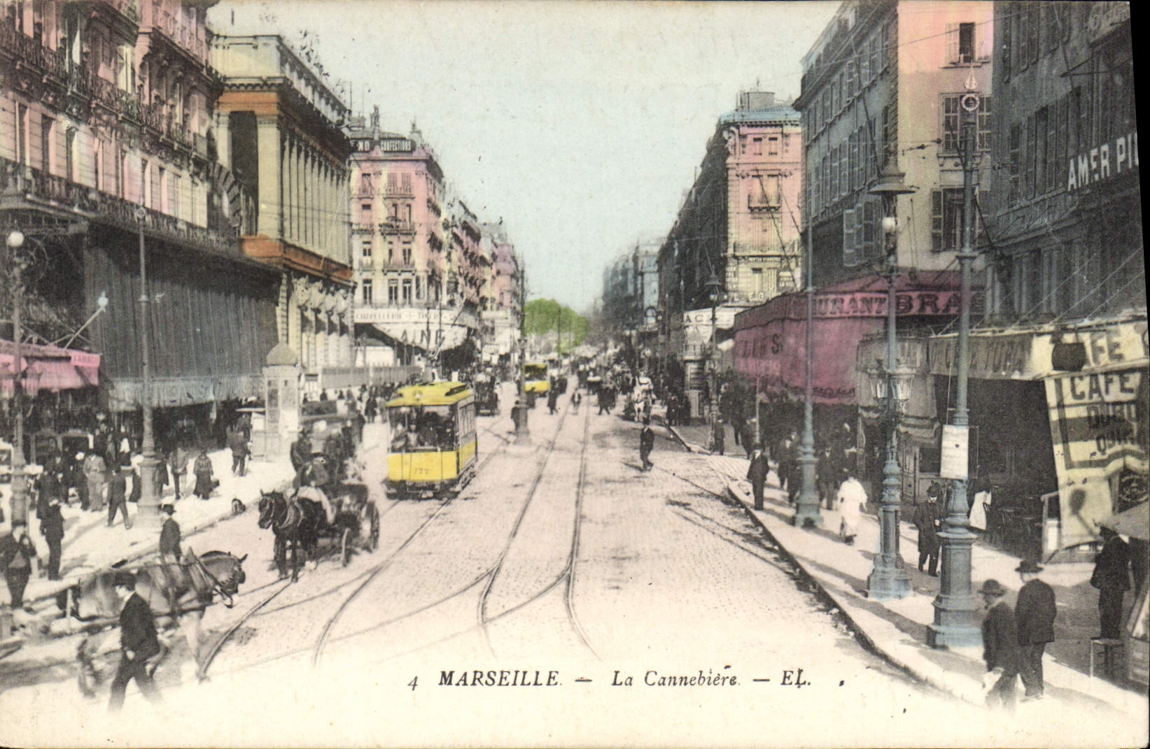 CPA Marseille la Cannebiere Tramway