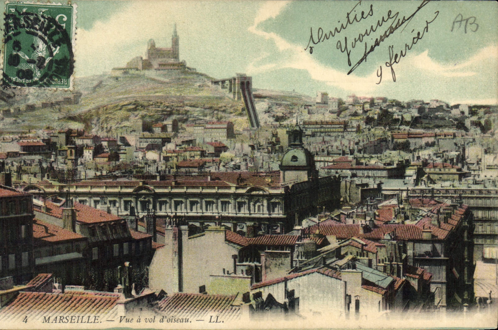 CPA Marseille vue a vol d'oiseau 