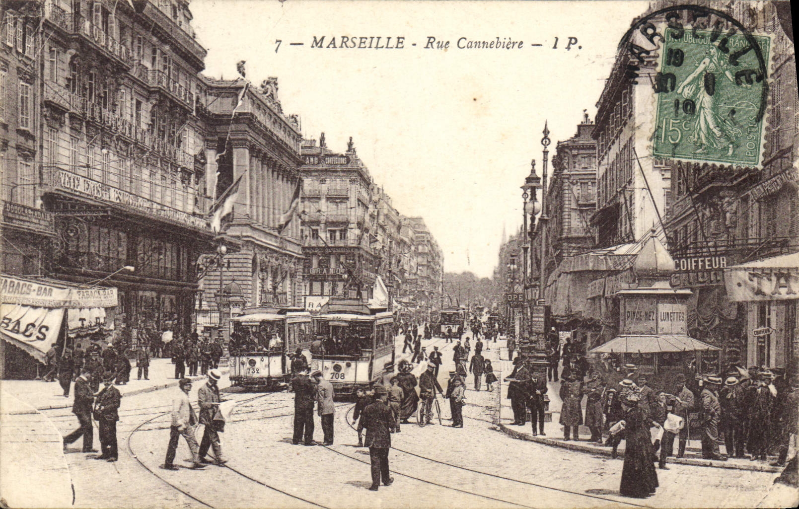 CPA Marseille rue Cannebiere Tramways