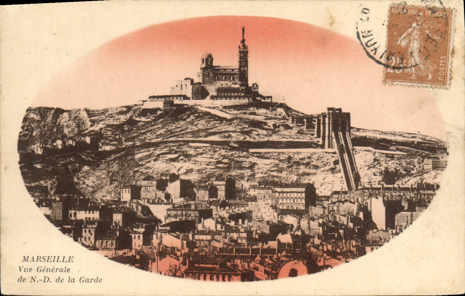 CPA Marseille Vue Generale de Notre Dame de la Garde 
