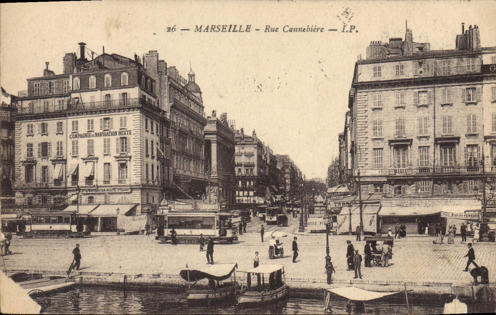 CPA Marseille Rue Cannebiere tramway