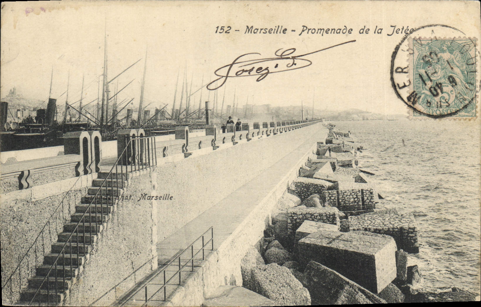 CPA Marseille Promenade de la Jetee Bateaux