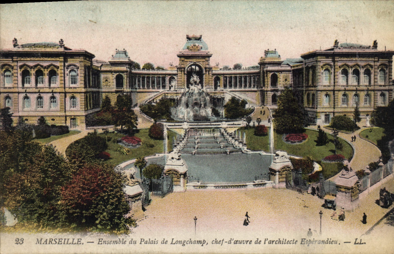 CPA Marseille Ensemble du palais de Longchamp cher d'oeuvre de l'architecte Esperandieu 