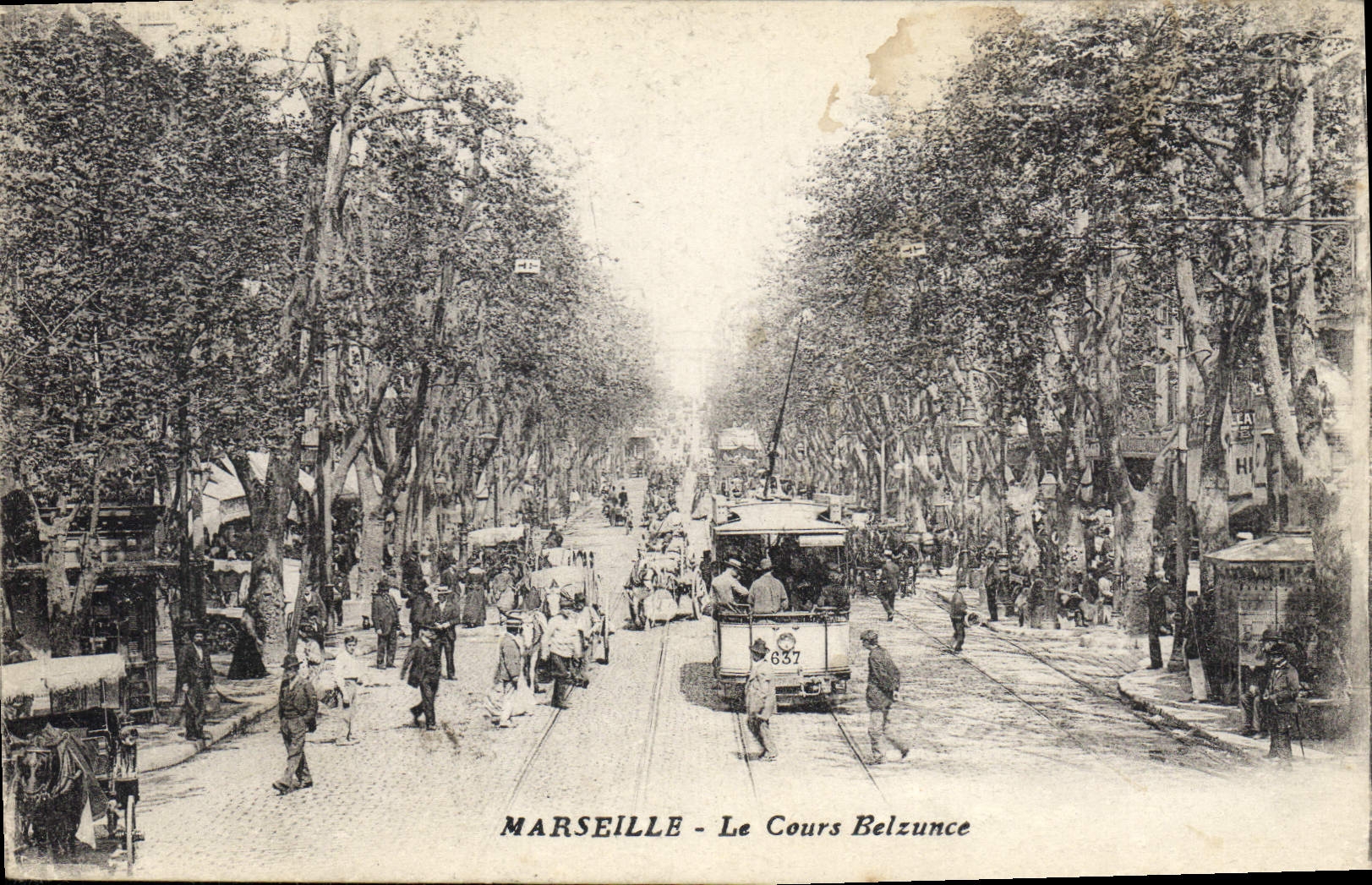 CPA Marseille le Cours Belsunce Tramway 