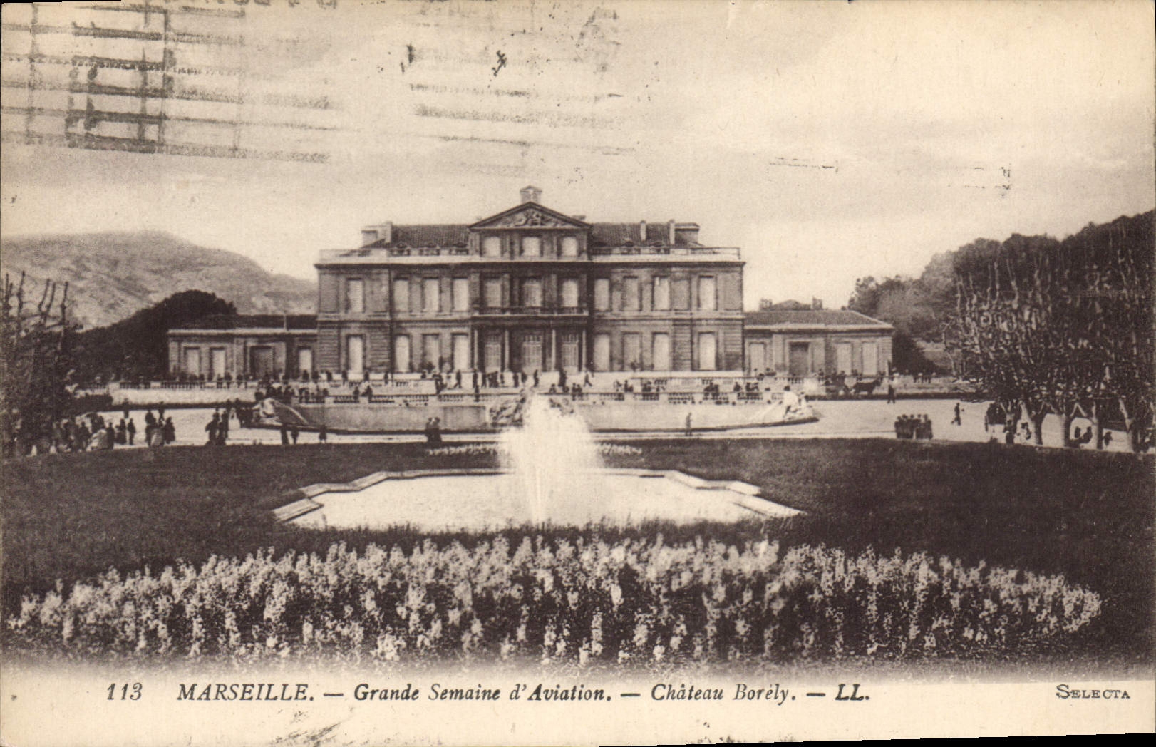 CPA Marseille Grande semaine d'Aviation chateau Borely 