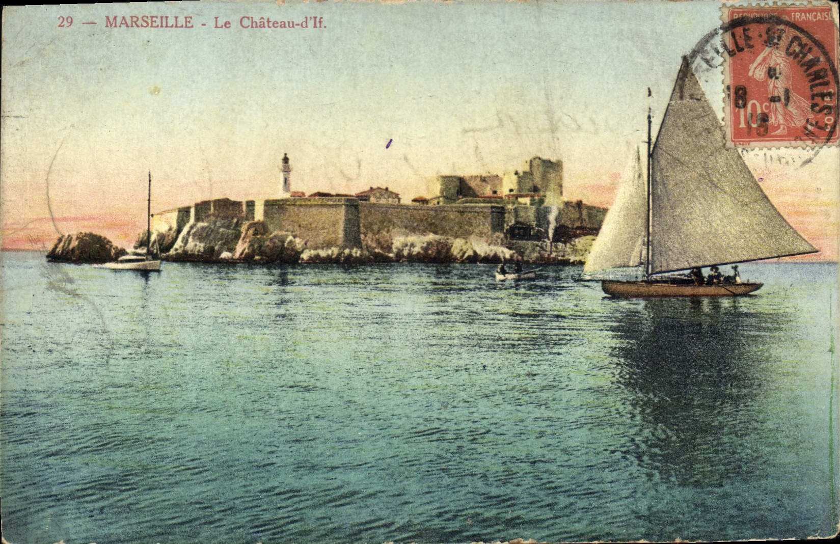CPA Marseille le chateau d'If Bateau