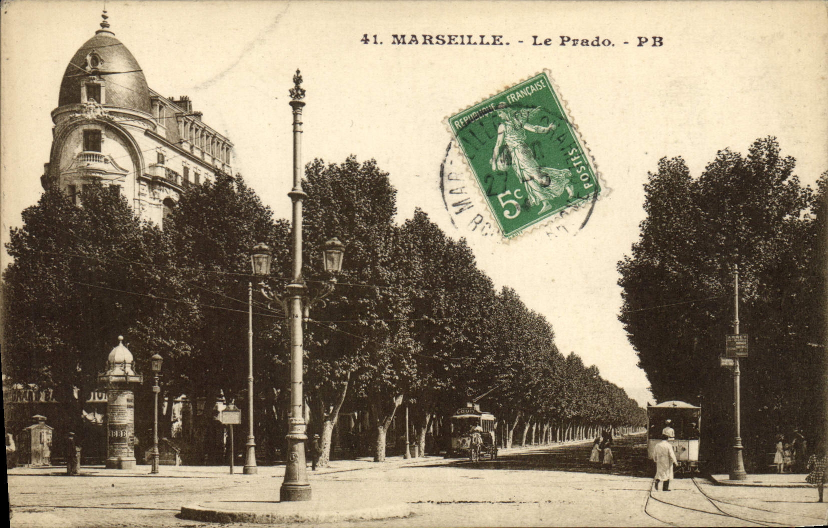 CPA Marseille le Prado Tramway