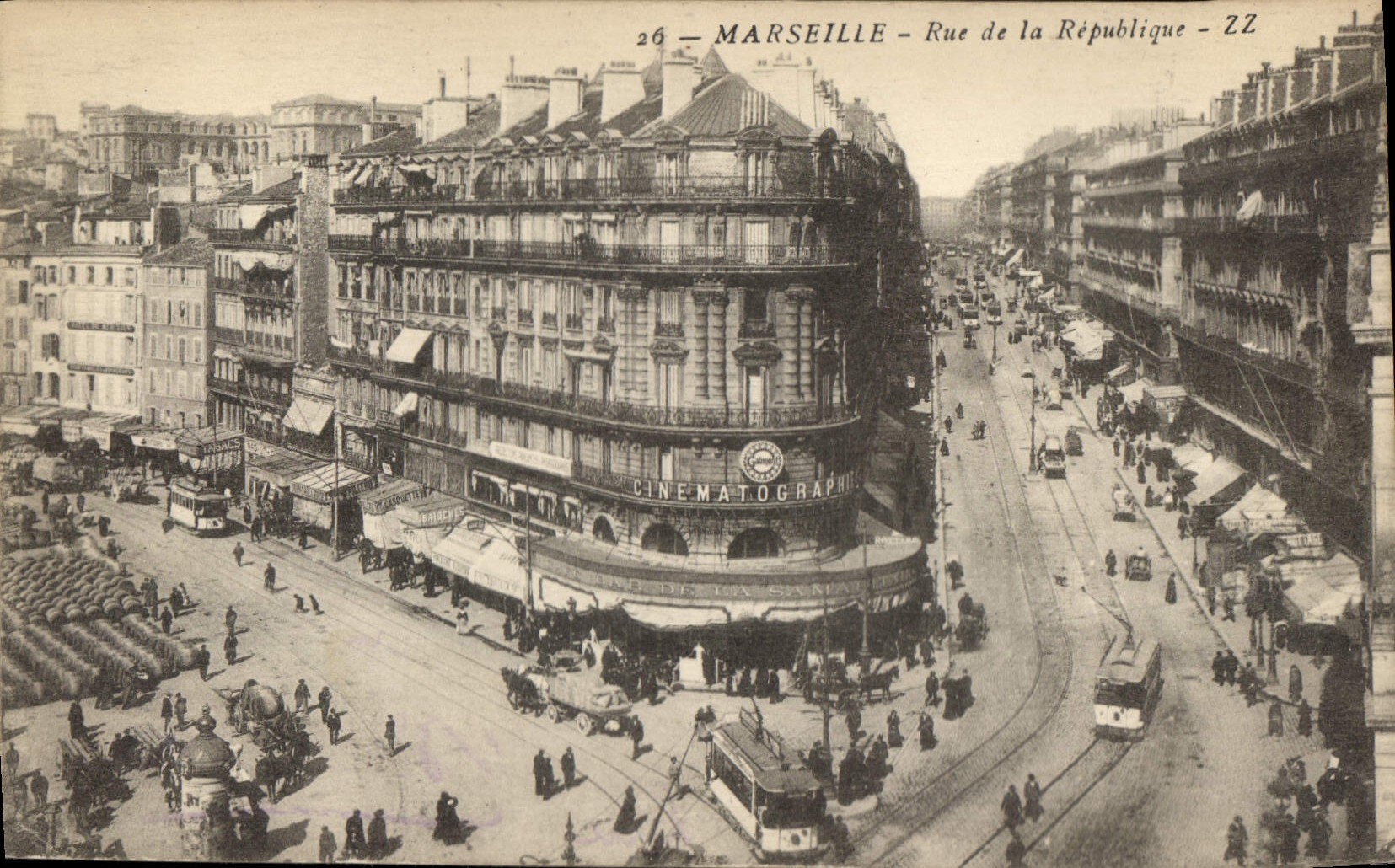 CPA Marseille Rue de la Republique Tramway