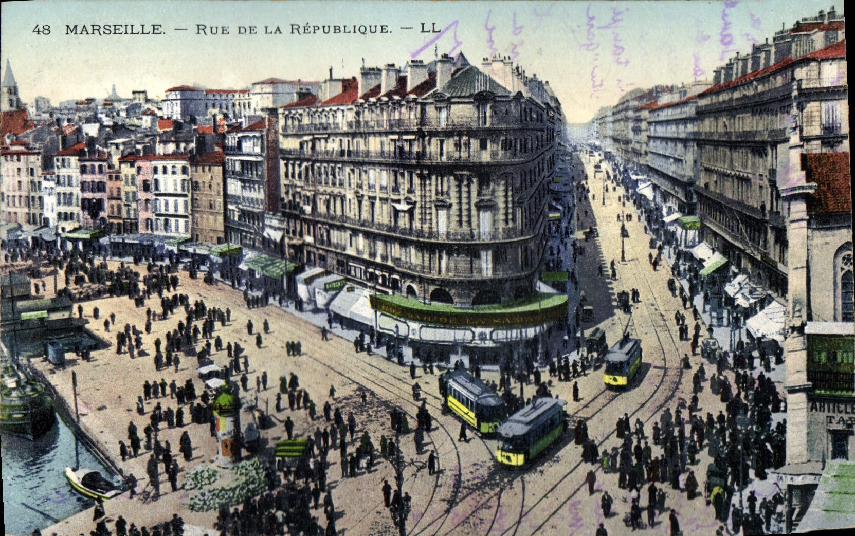 CPA Marseille Rue de la Republique Tramway