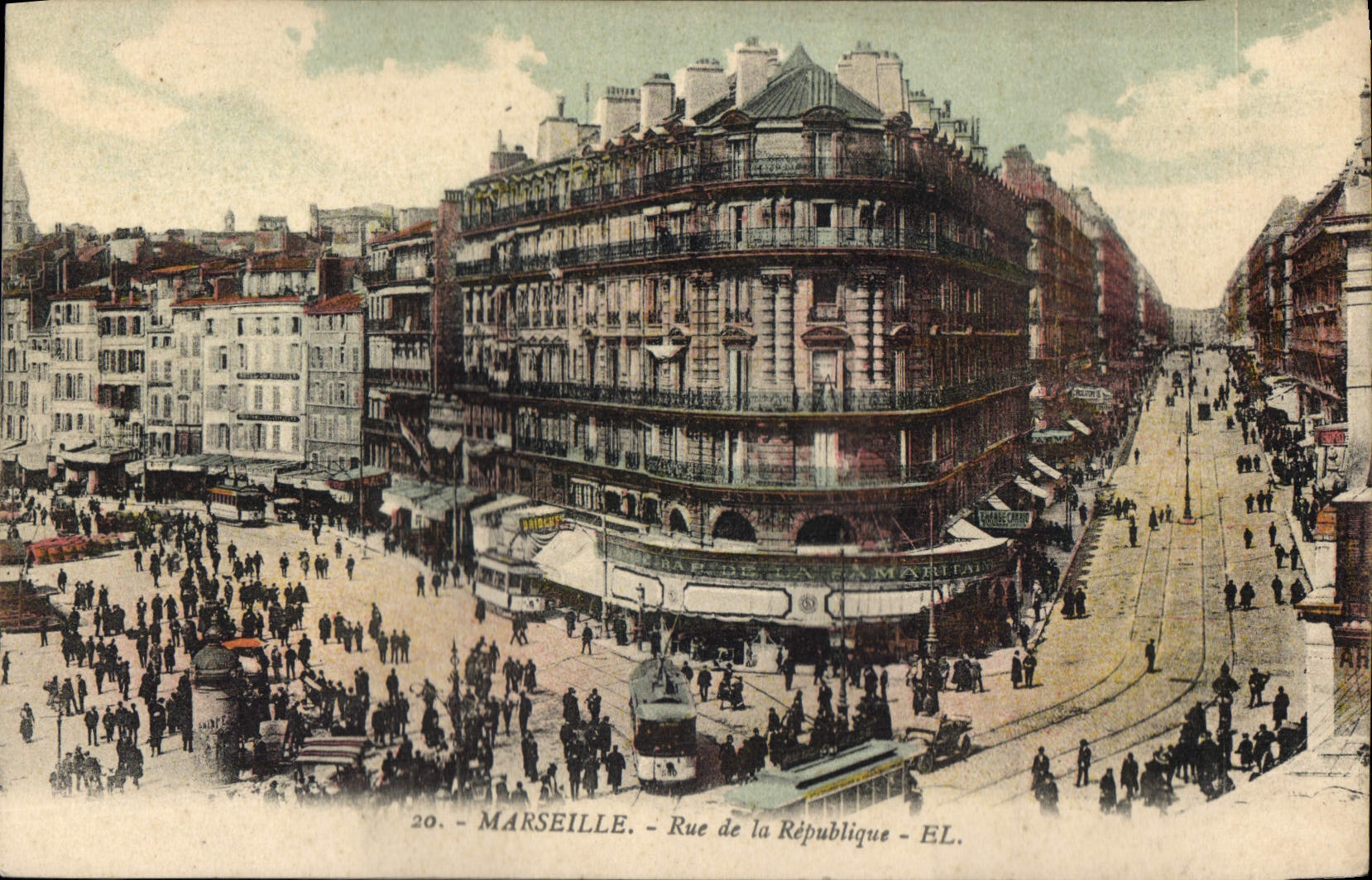 CPA Marseille Rue de la Republique Tramway