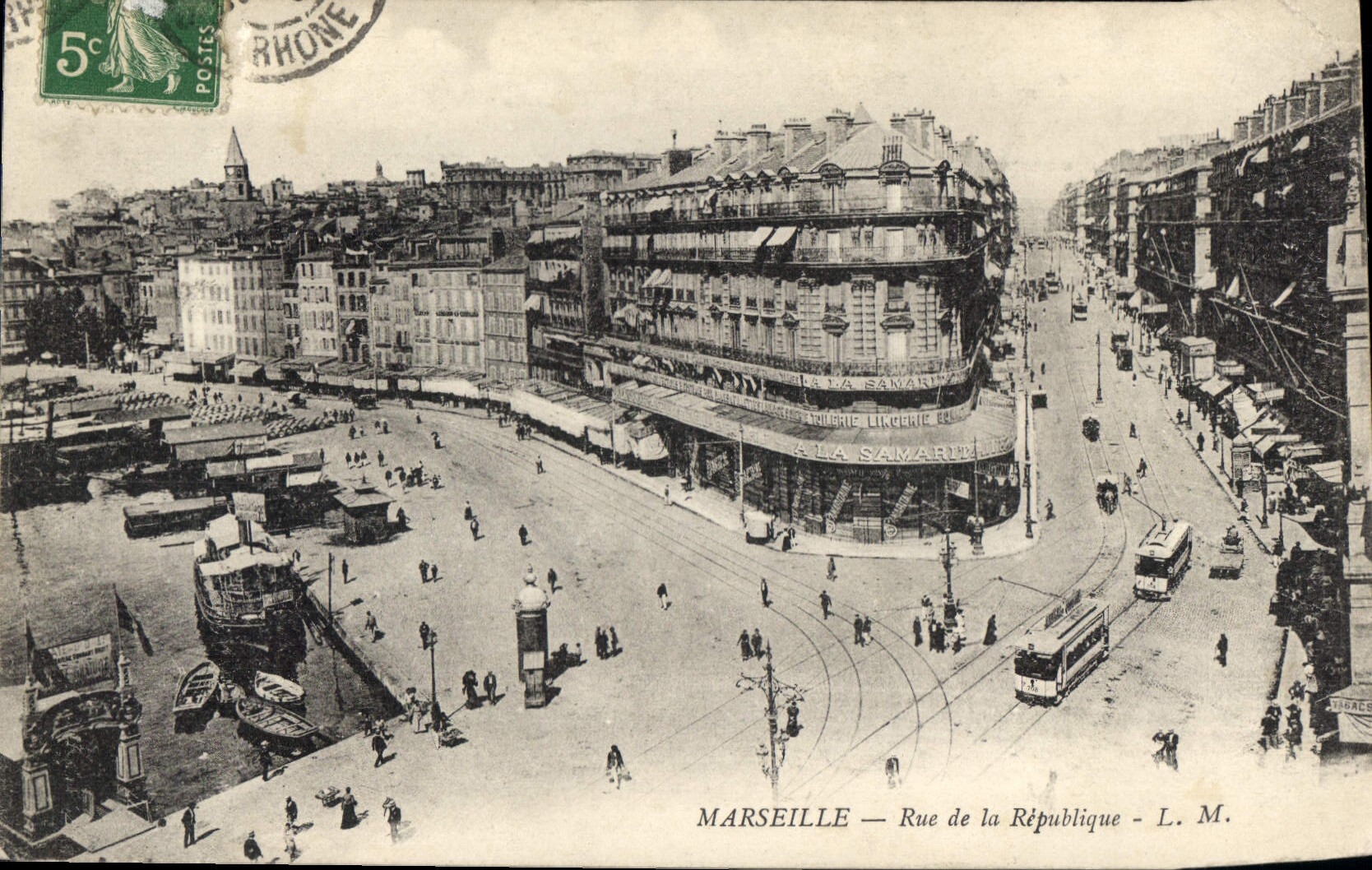 CPA Marseille la Rue de la Republique Tramway