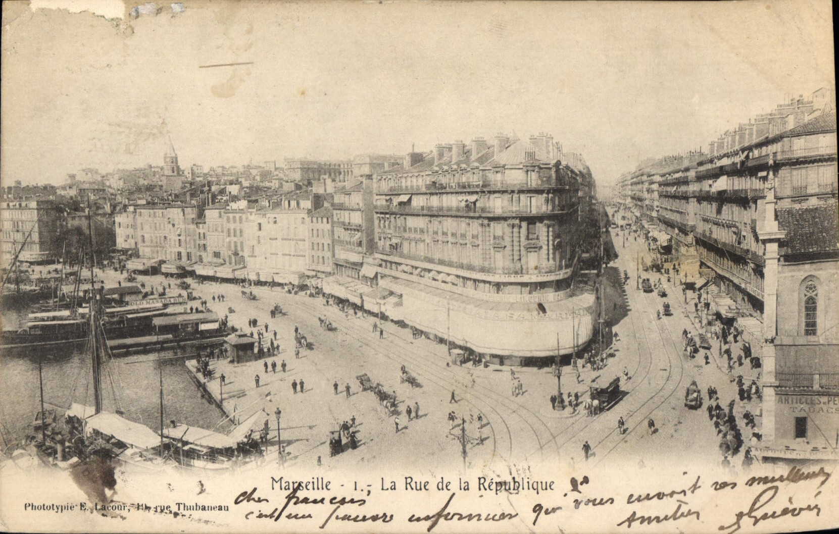 CPA Marseille la Rue de la Republique Tramway