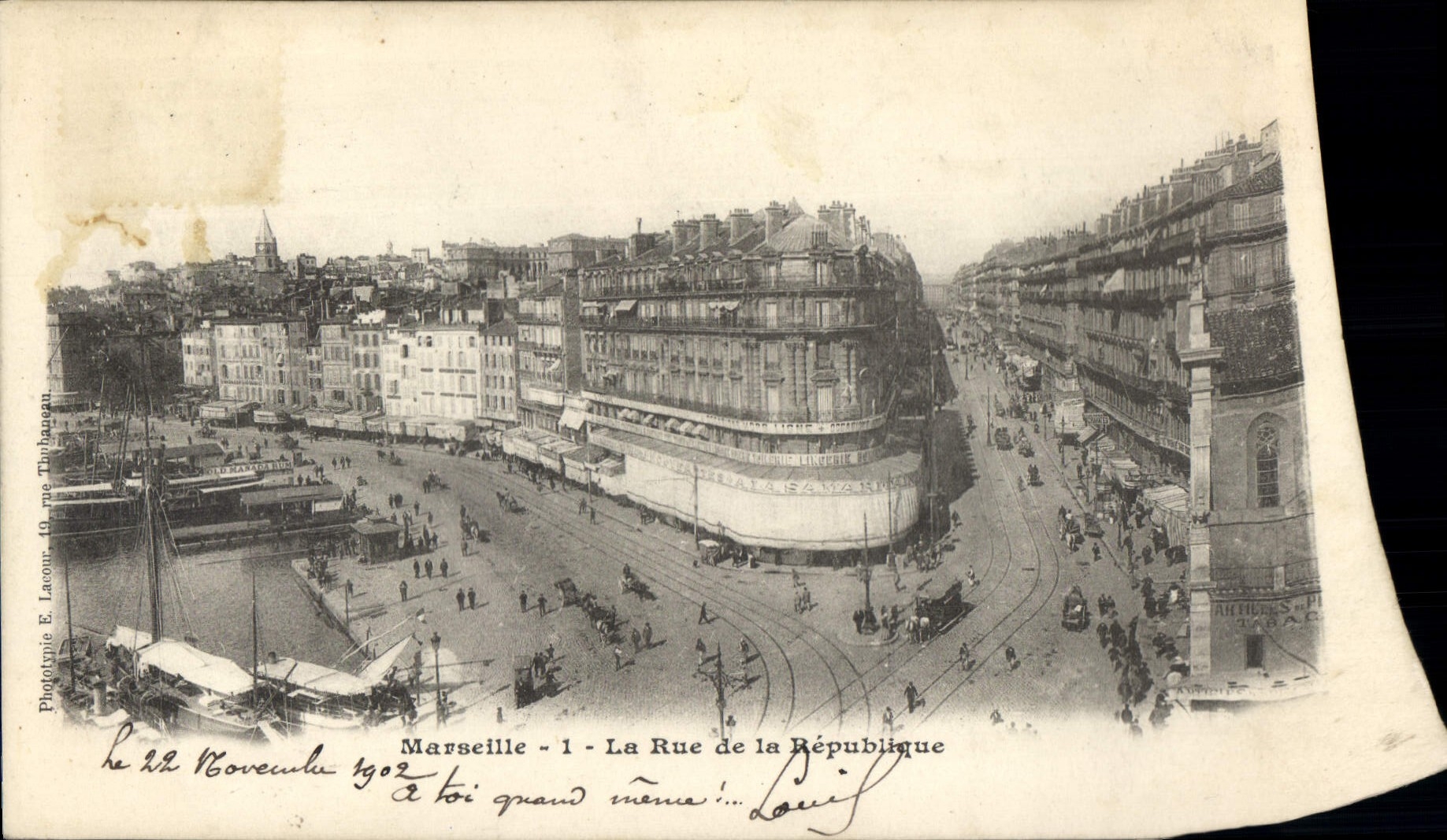 CPA Marseille la Rue de la Republique Tramway