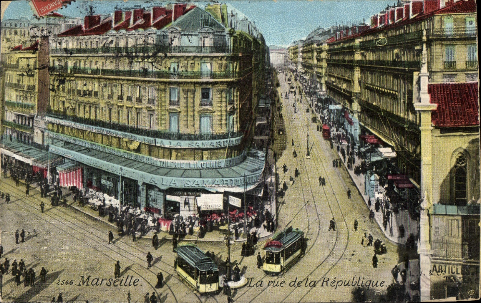 CPA Marseille la Rue de la Republique Tramway