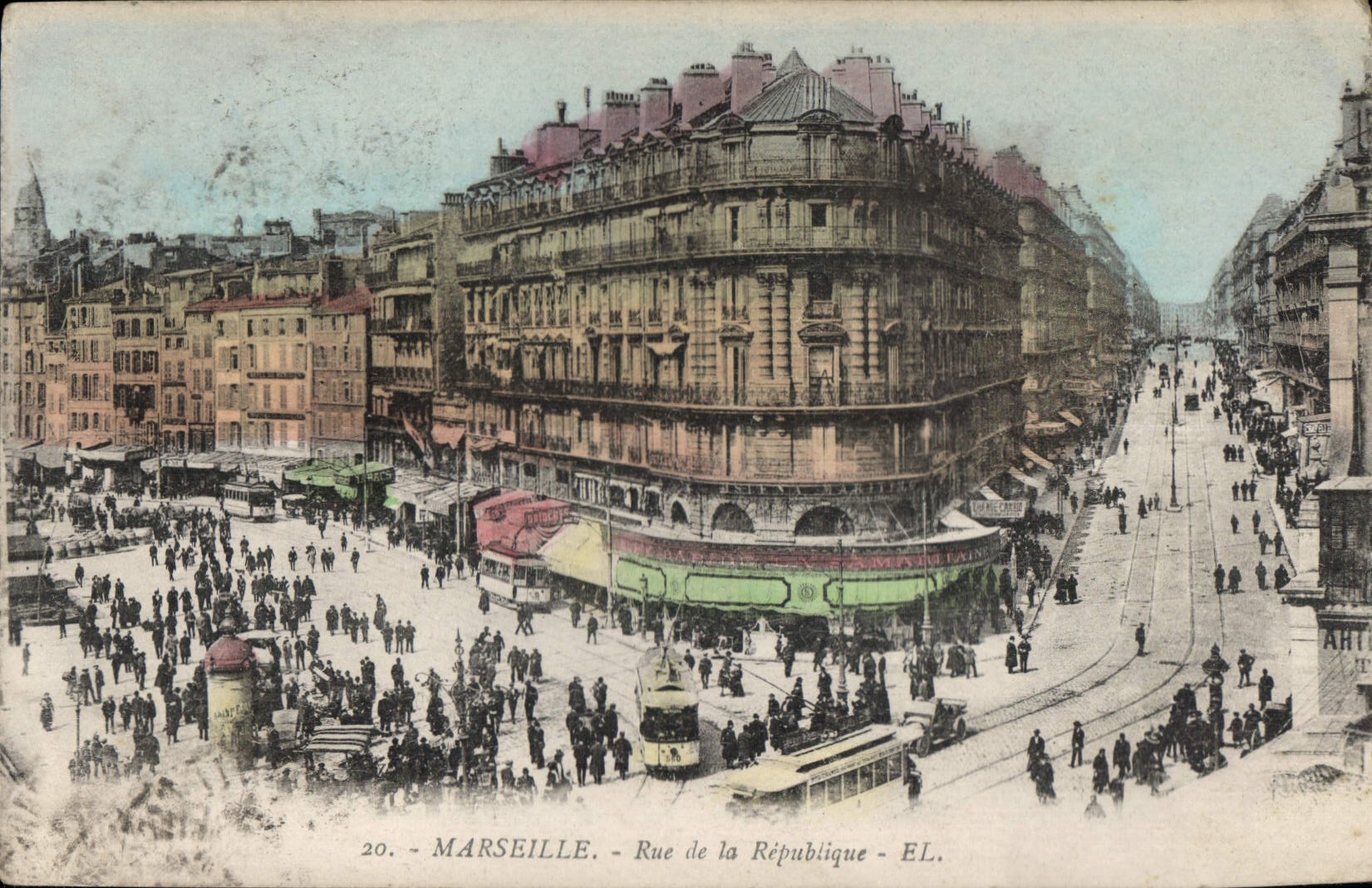 CPA Marseille Rue de la Republique Tramway  