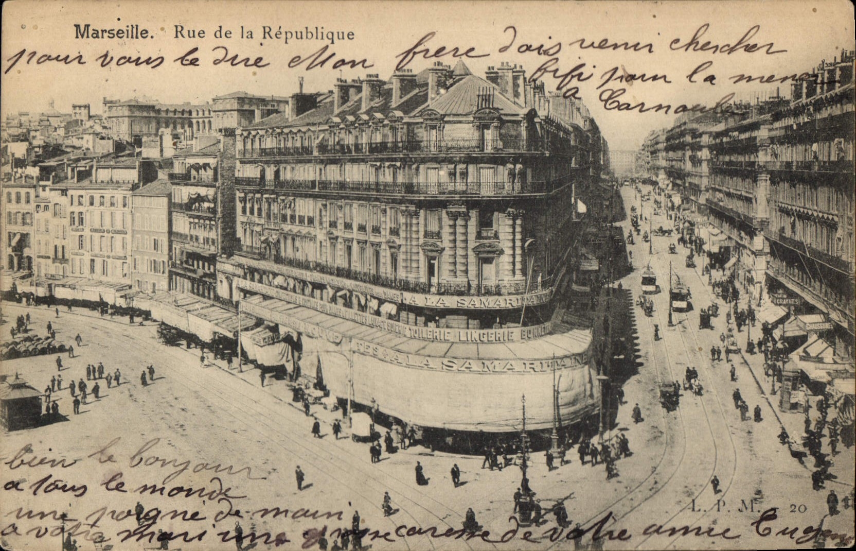 CPA Marseille Rue de la Republique Tramway  