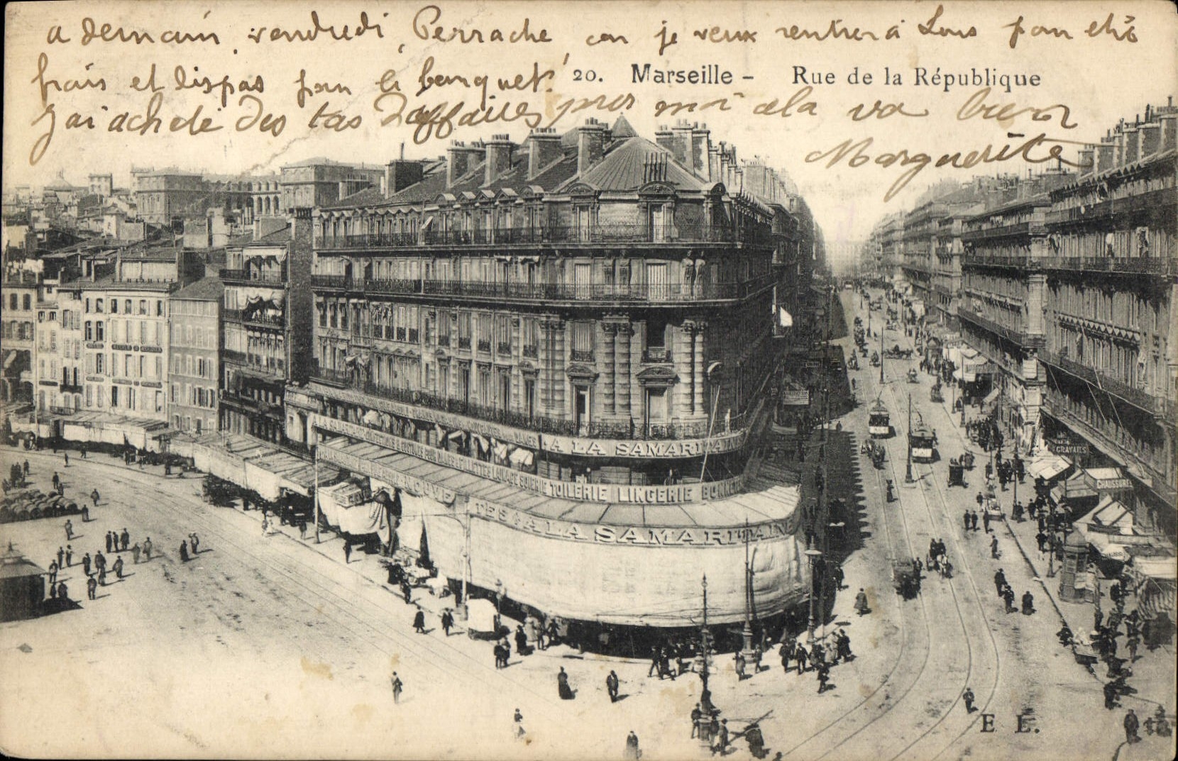 CPA Marseille Rue de la Republique Tramway  