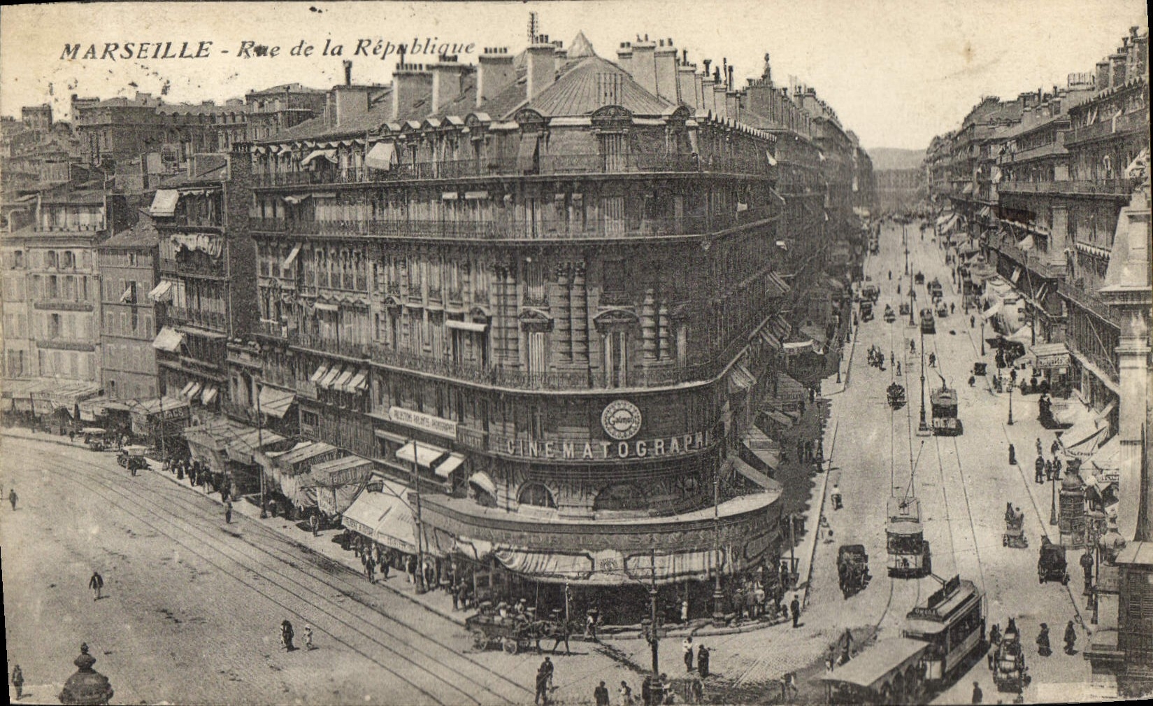 CPA Marseille Rue de la Republique Tramway  
