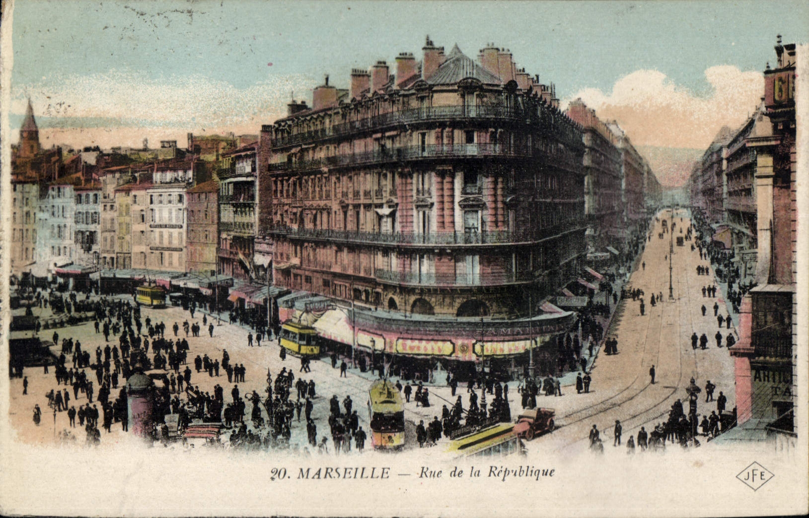 CPA Marseille Rue de la Republique Tramway  