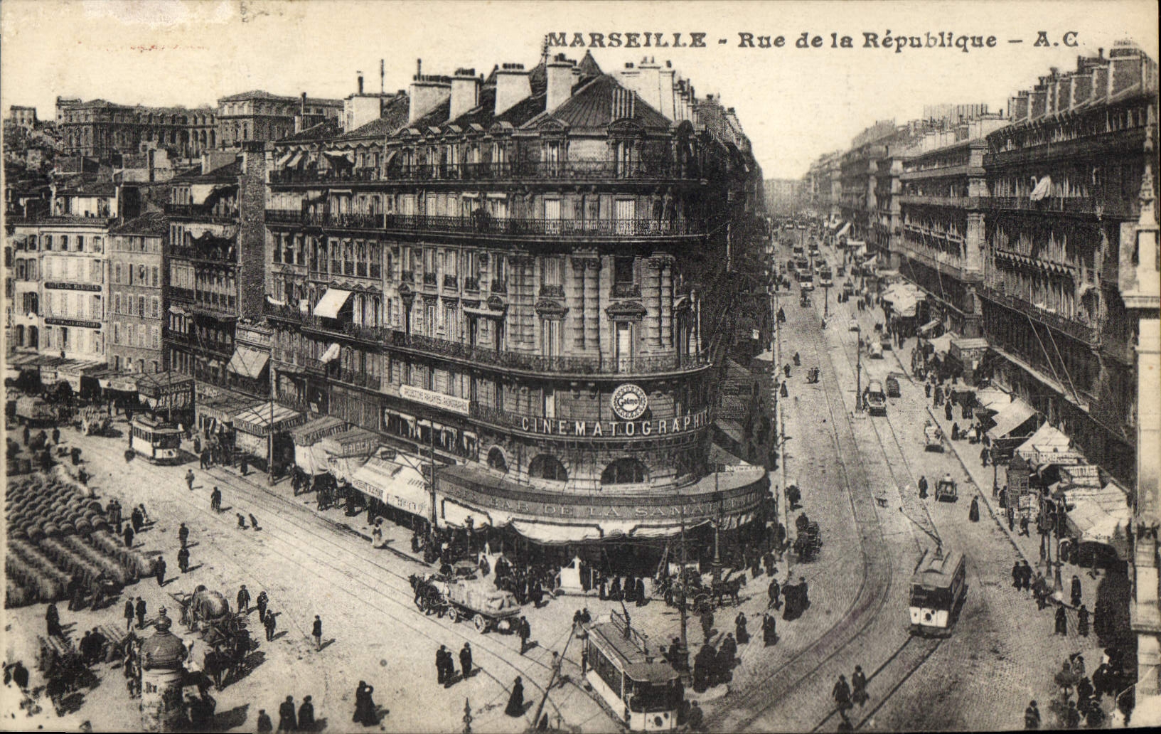 CPA Marseille Rue de la Republique Tramway  