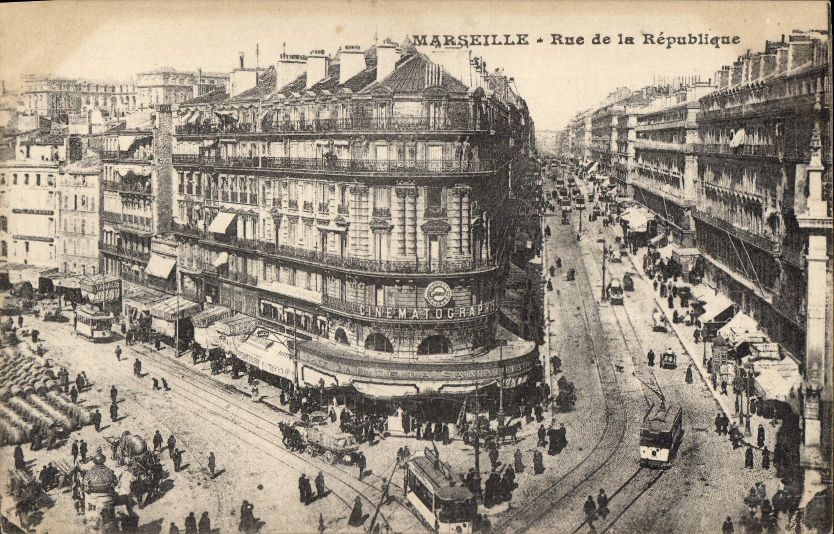 CPA Marseille Rue de la Republique Tramway  