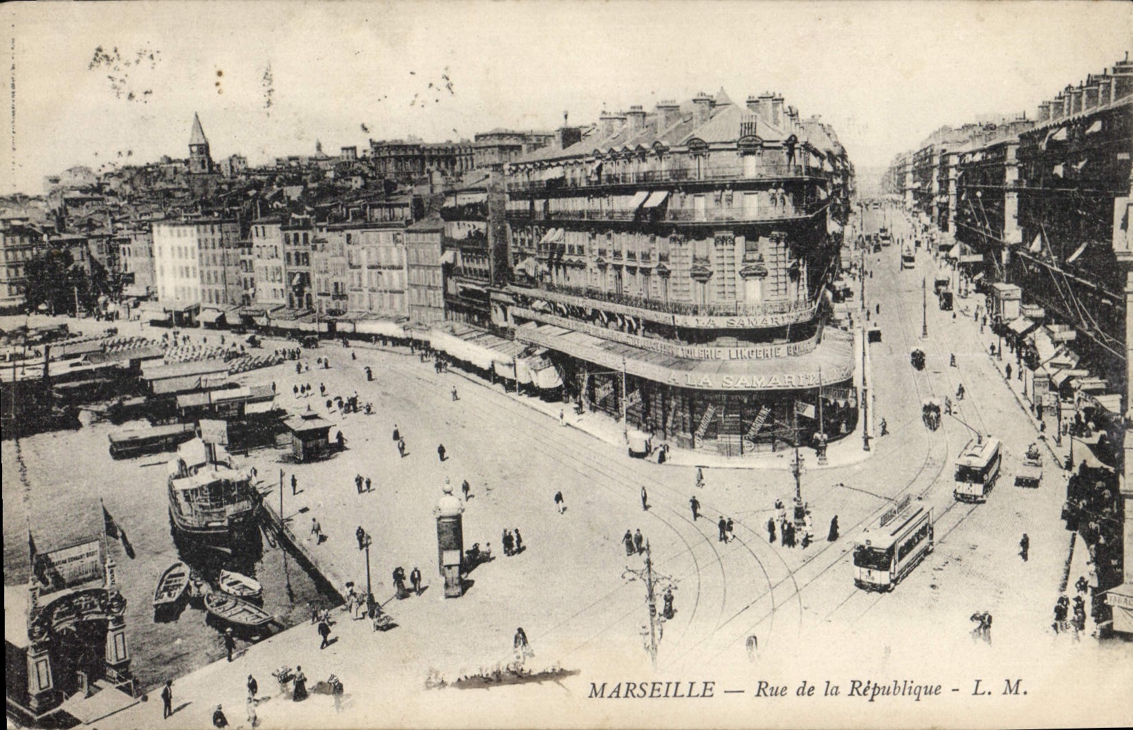 CPA Marseille Rue de la Republique Tramway  