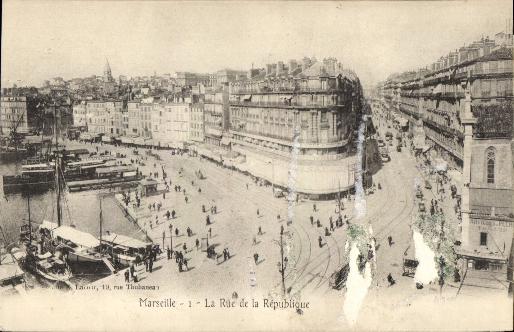 CPA Marseille la Rue de la Republique Tramway  