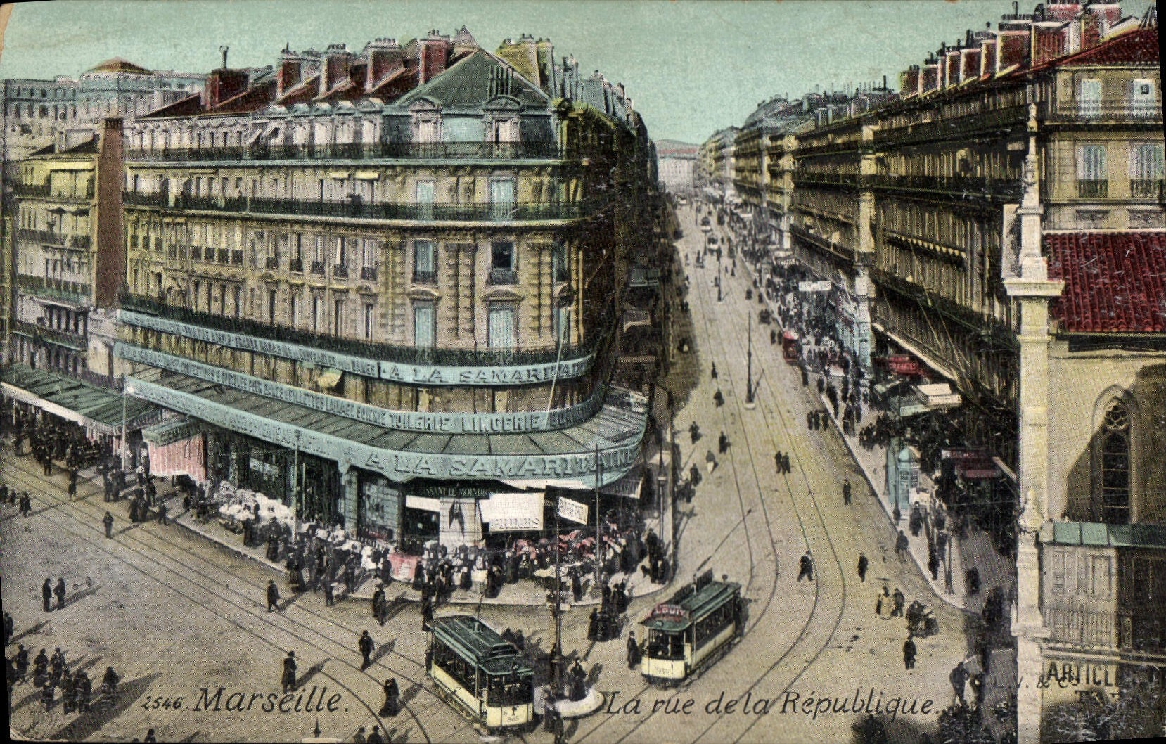 CPA Marseille la Rue de la Republique Tramway  