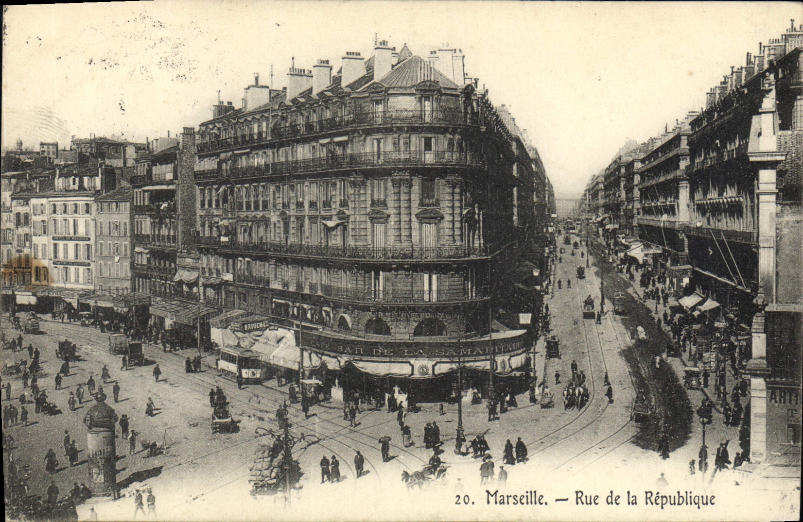 CPA Marseille Rue de la Republique Tramway  