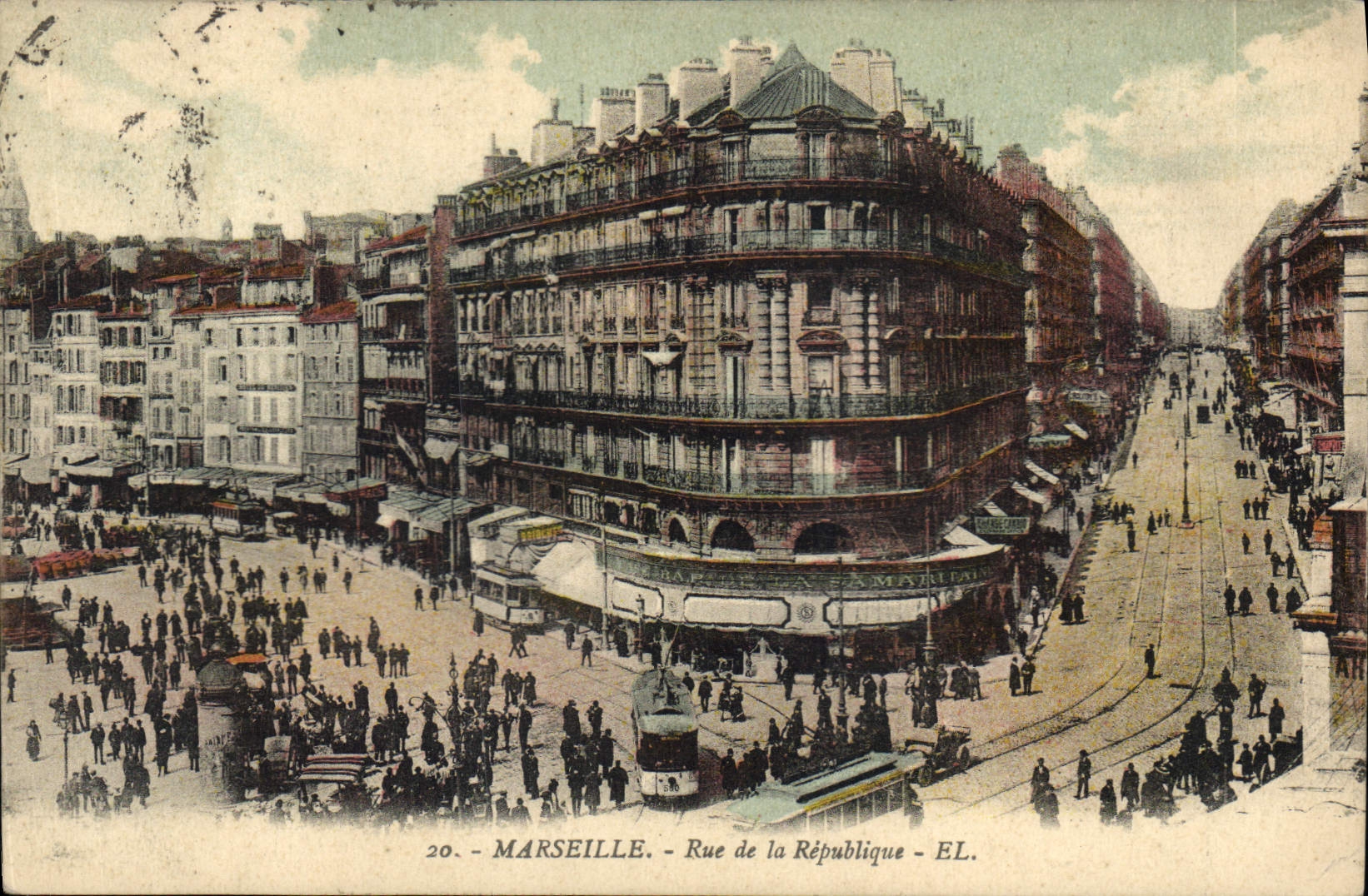 CPA Marseille Rue de la Republique Tramway  
