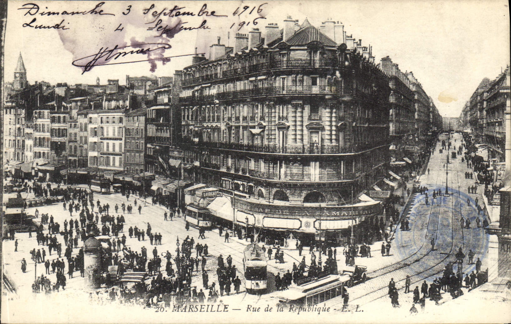 CPA Marseille Rue de la Republique Tramway  