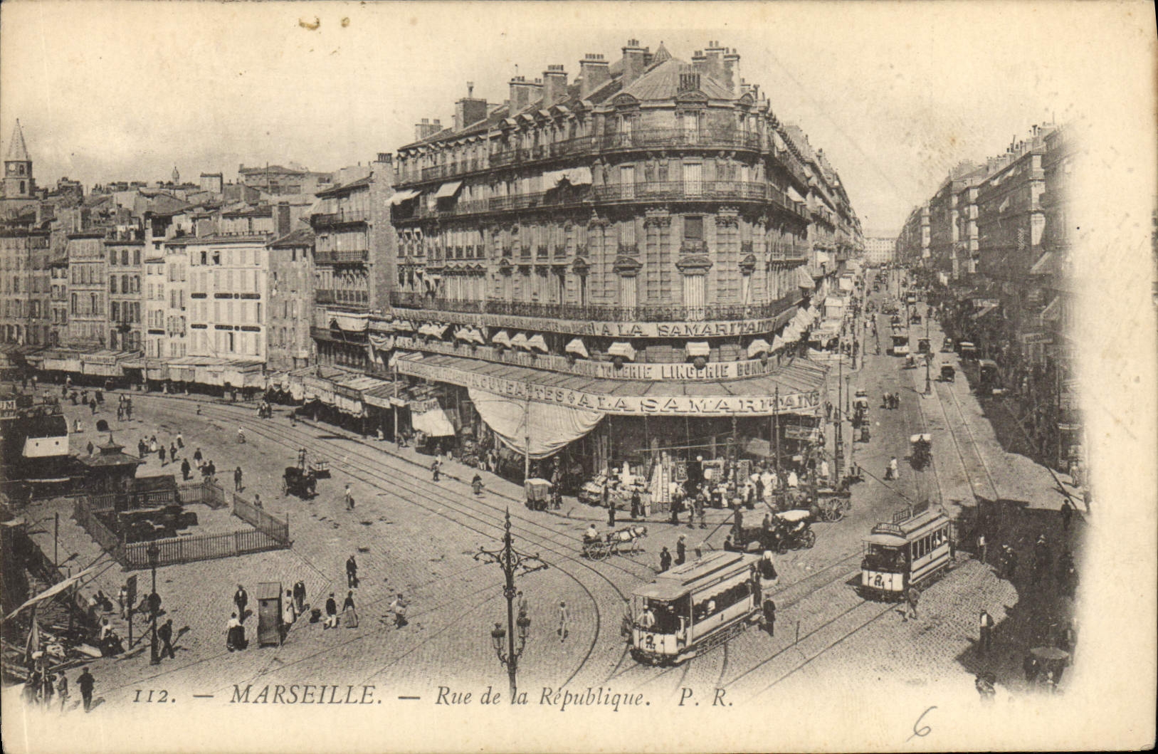 CPA Marseille Rue de la Republique Tramway