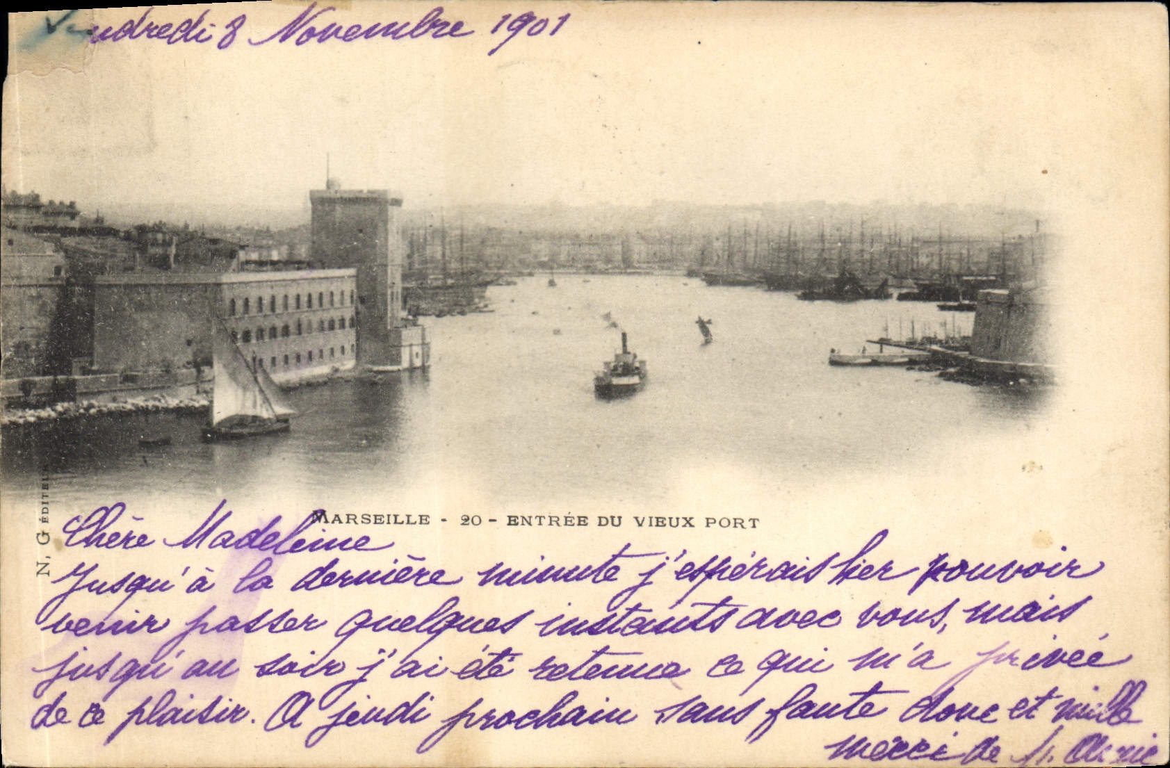 CPA Marseille entree du Vieux Port 