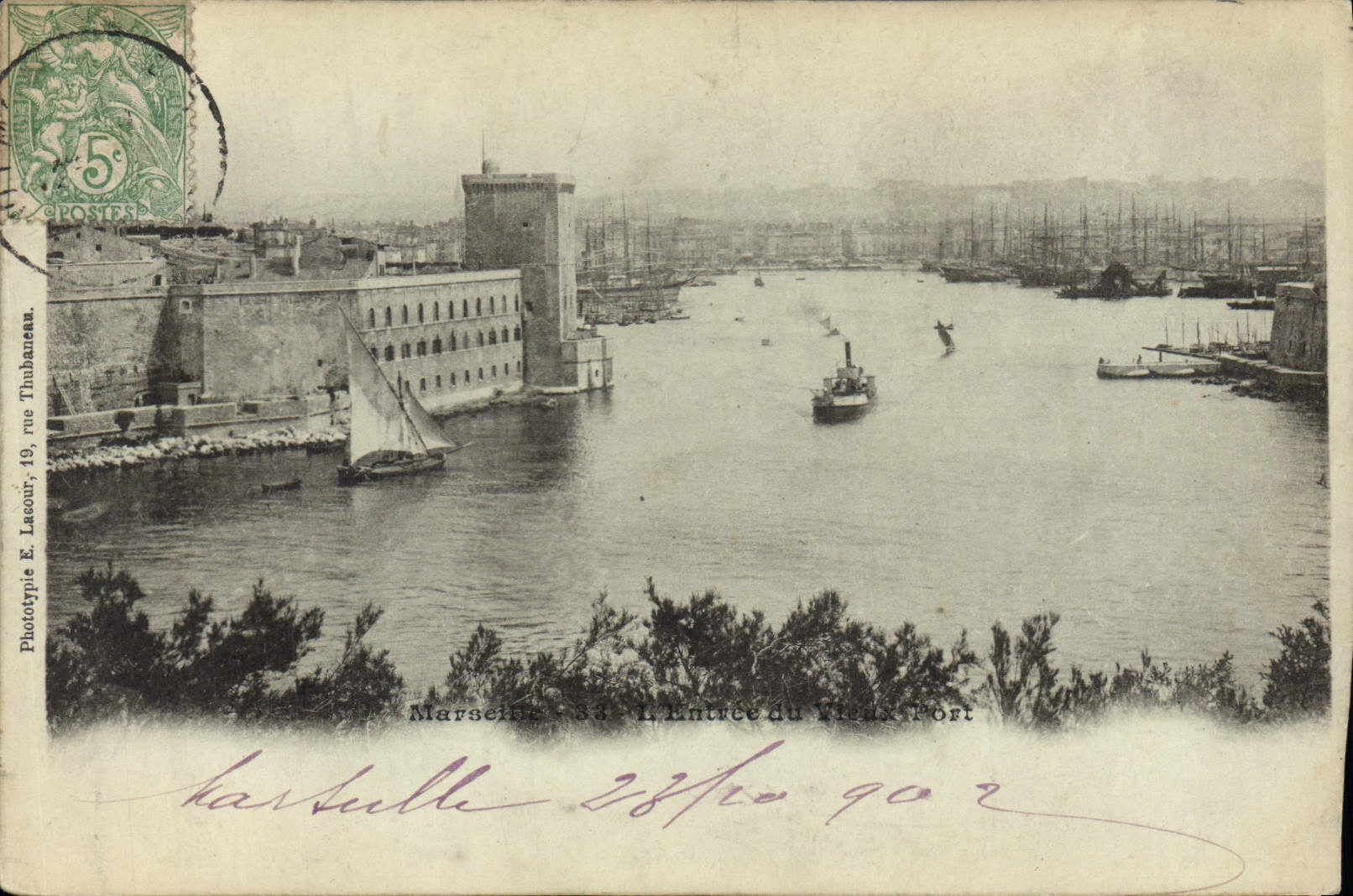 CPA Marseille l'entree du Vieux Port 