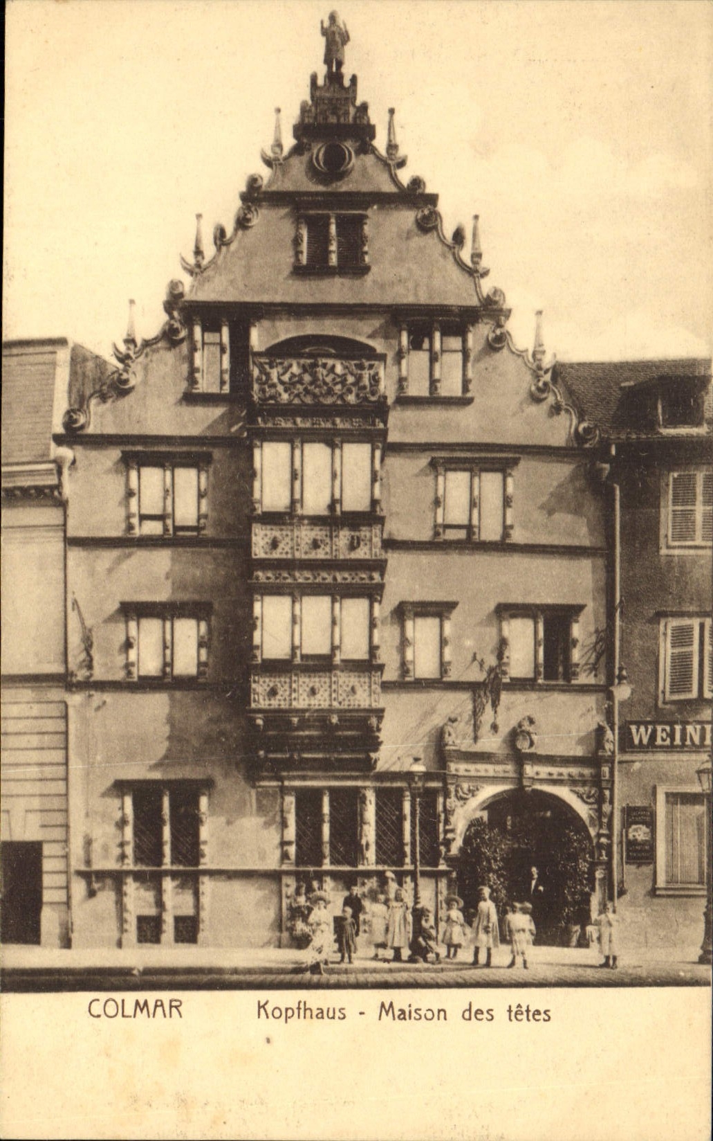 CPA Colmar Kopfhaus maison des tetes 