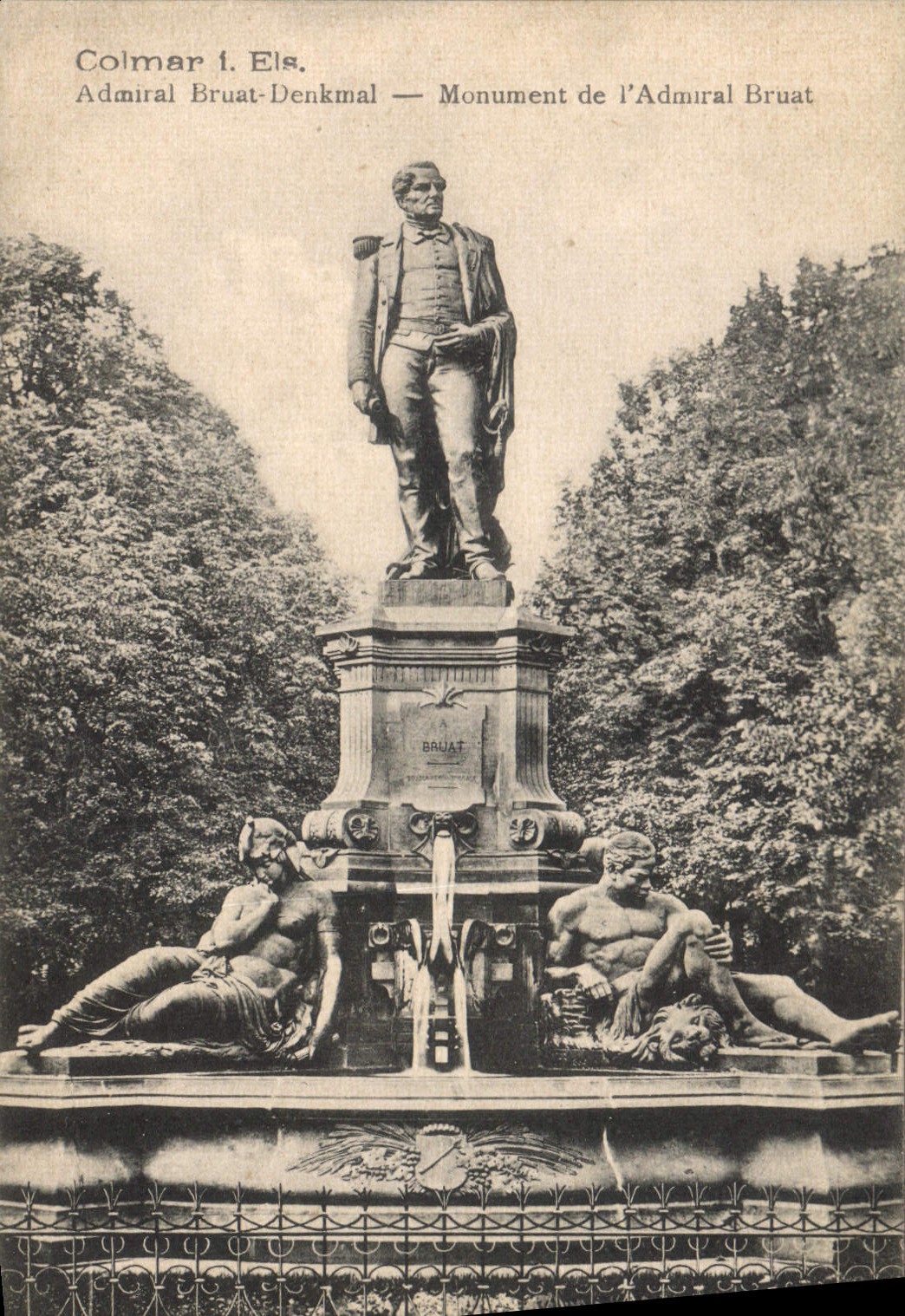 CPA Colmar Els admiral Bruat Denkmal Monument de l'Admiral Bruat 