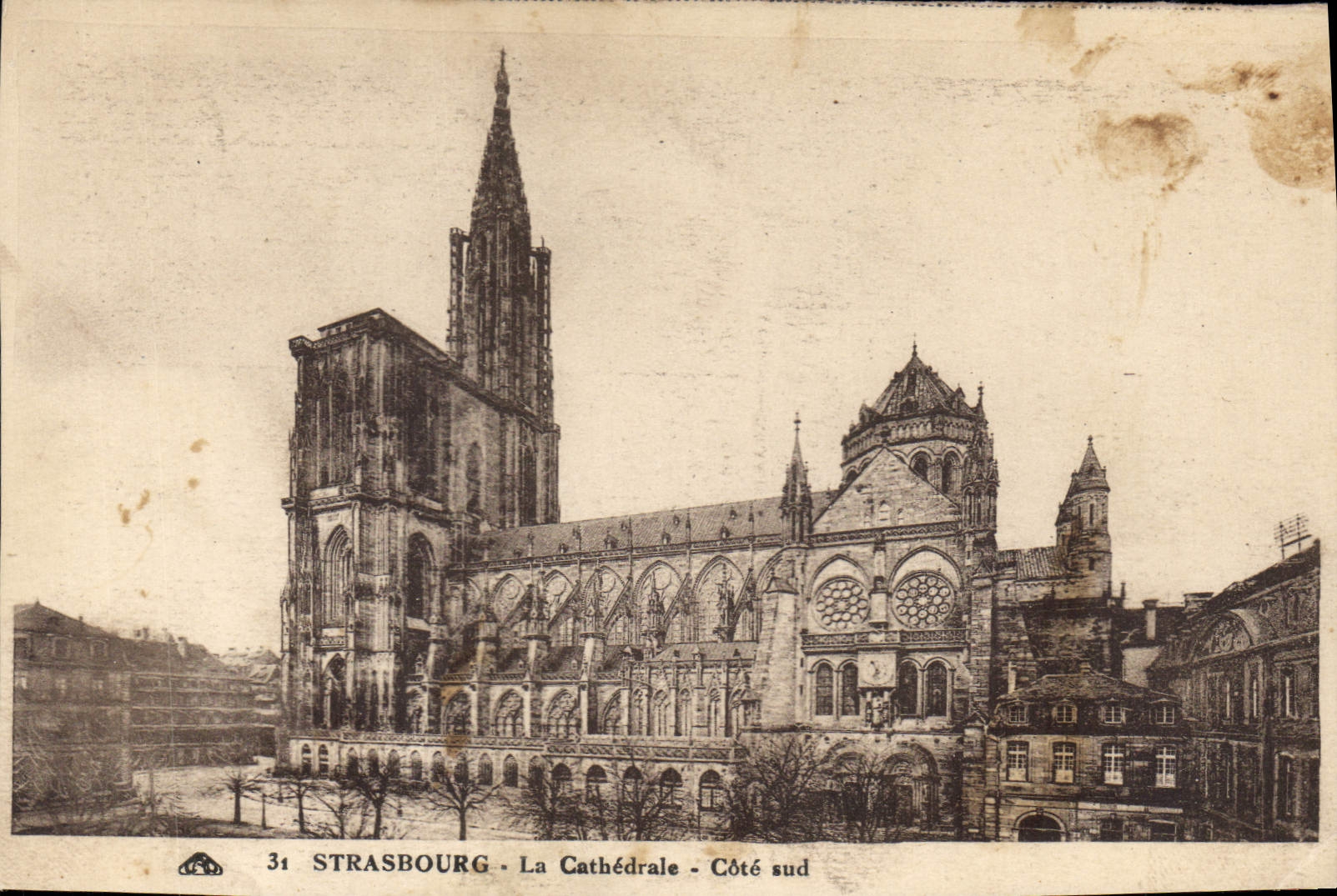 CPA Strasbourg la cathedrale cote sud
