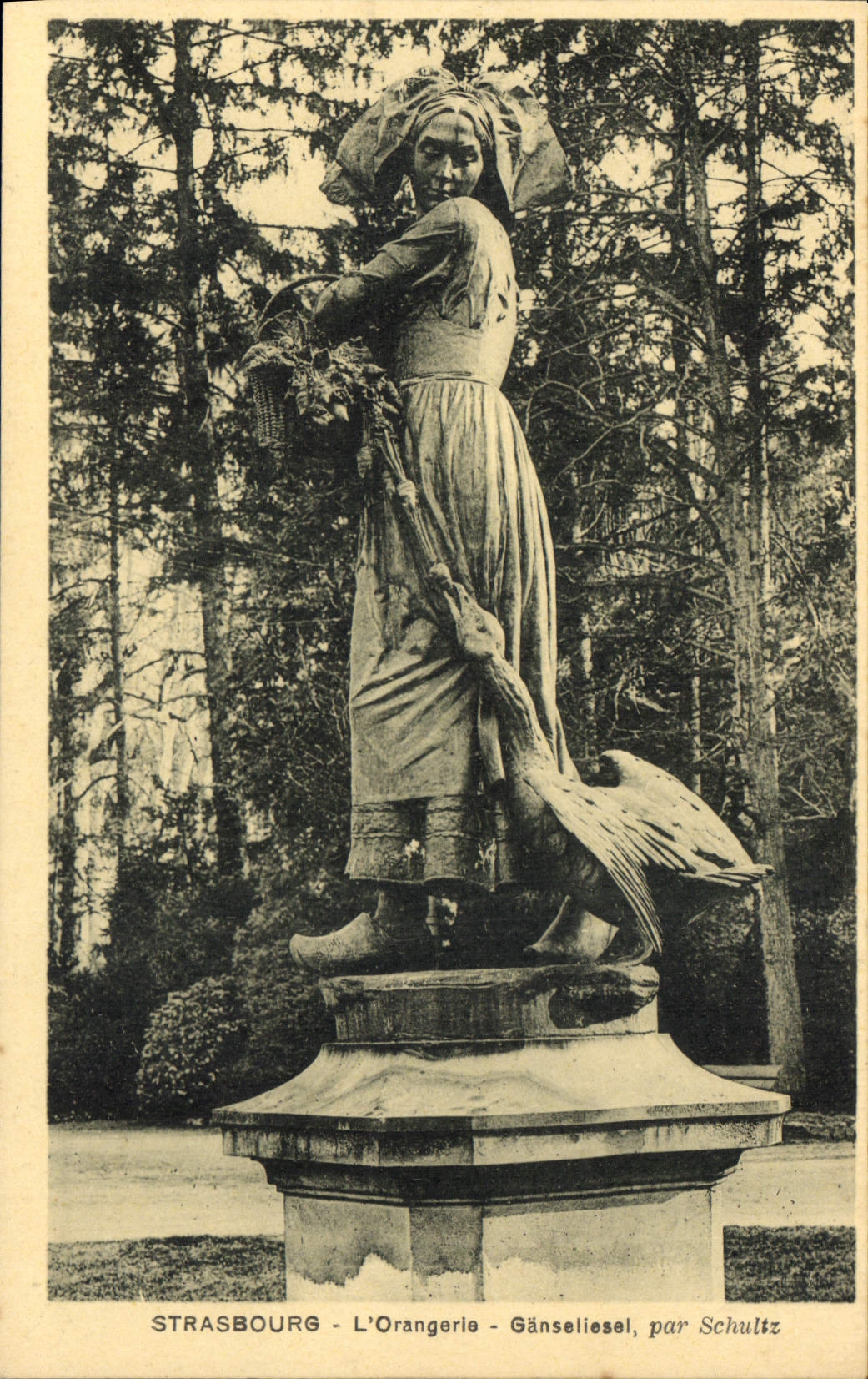 CPA Strasbourg l'Orangerie Ganseliosel par Schultz 