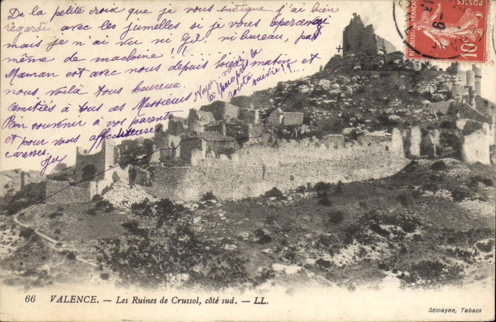 CPA Valence les Ruines de Crussol cote sud 