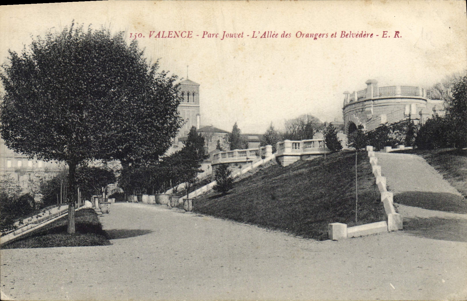 CPA Valence Parc Jouvet L'Allee des Orangers et Belvedere 