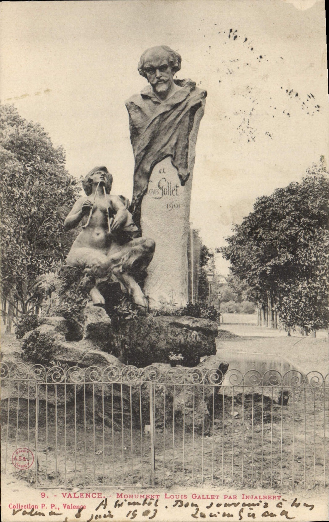 CPA Valence Monument Louis Gallet par Injalbert