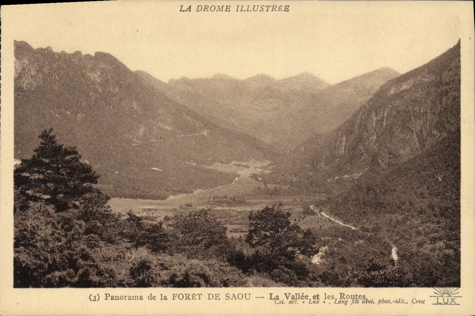 CPA Drome illustree Panorama de la Foret de Saou La Vallee et les Routes 