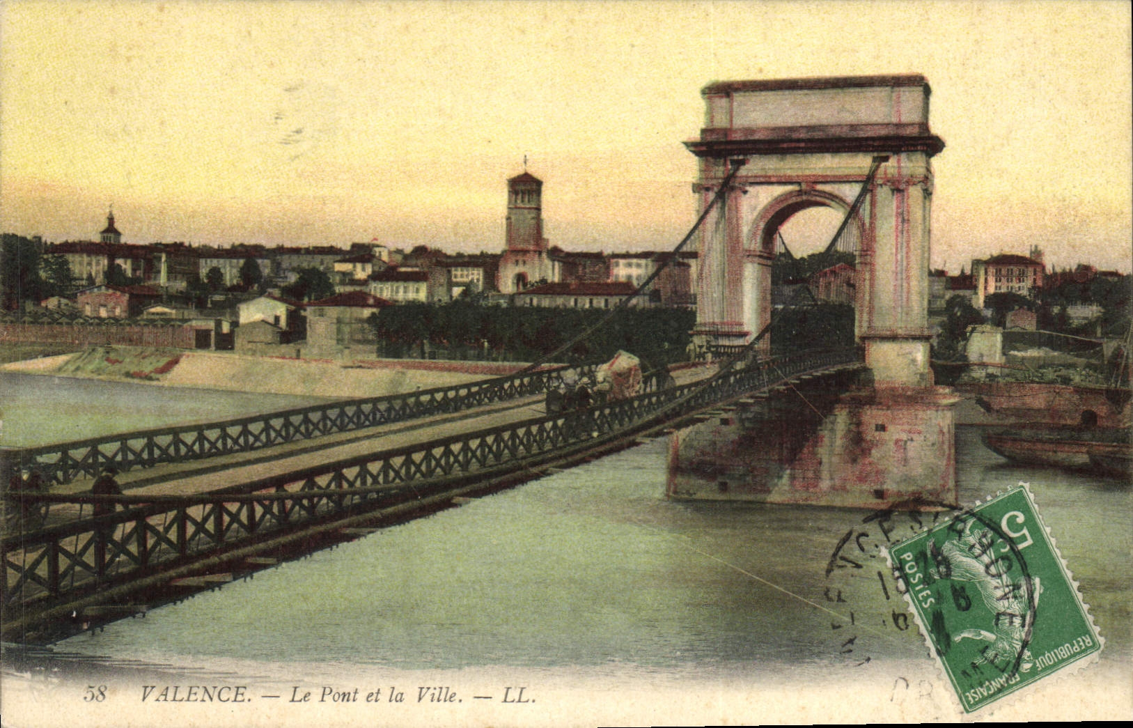 CPA Valence le Pont et la ville 