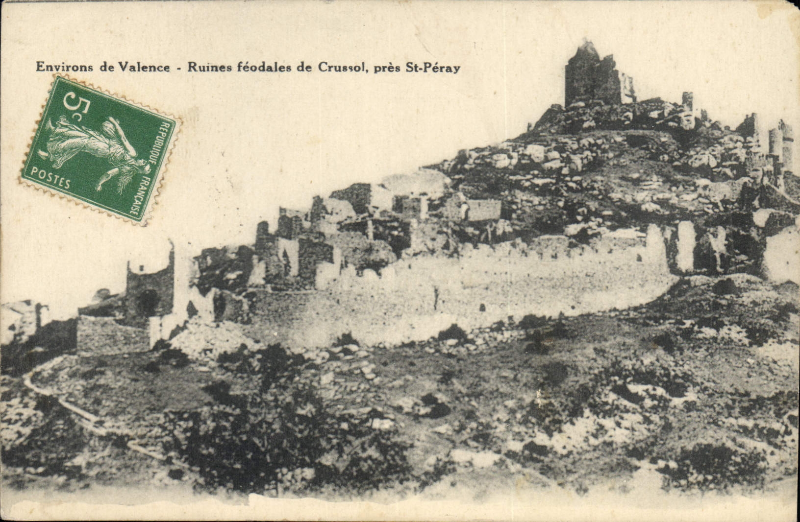 CPA Environs de Valence Ruines feodales de Crussol pres St Peray