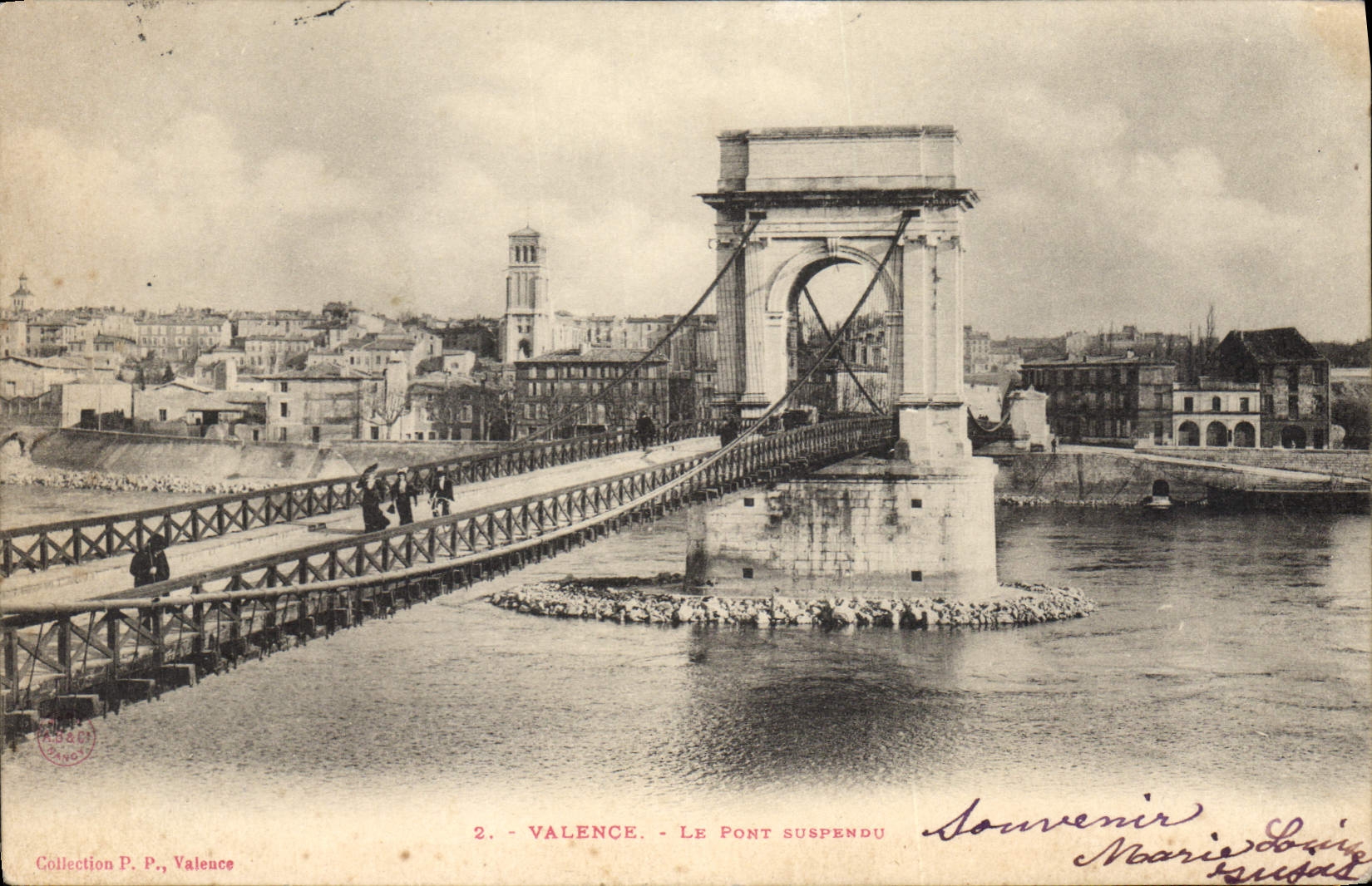 CPA Valence le Pont suspendu 