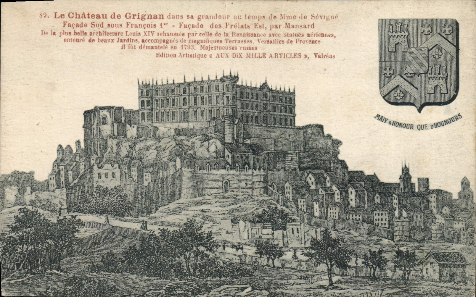 CPA Le chateau Grignan dans sa Grandeur au temps de Mme de Sevigne facade sud sous Francois I